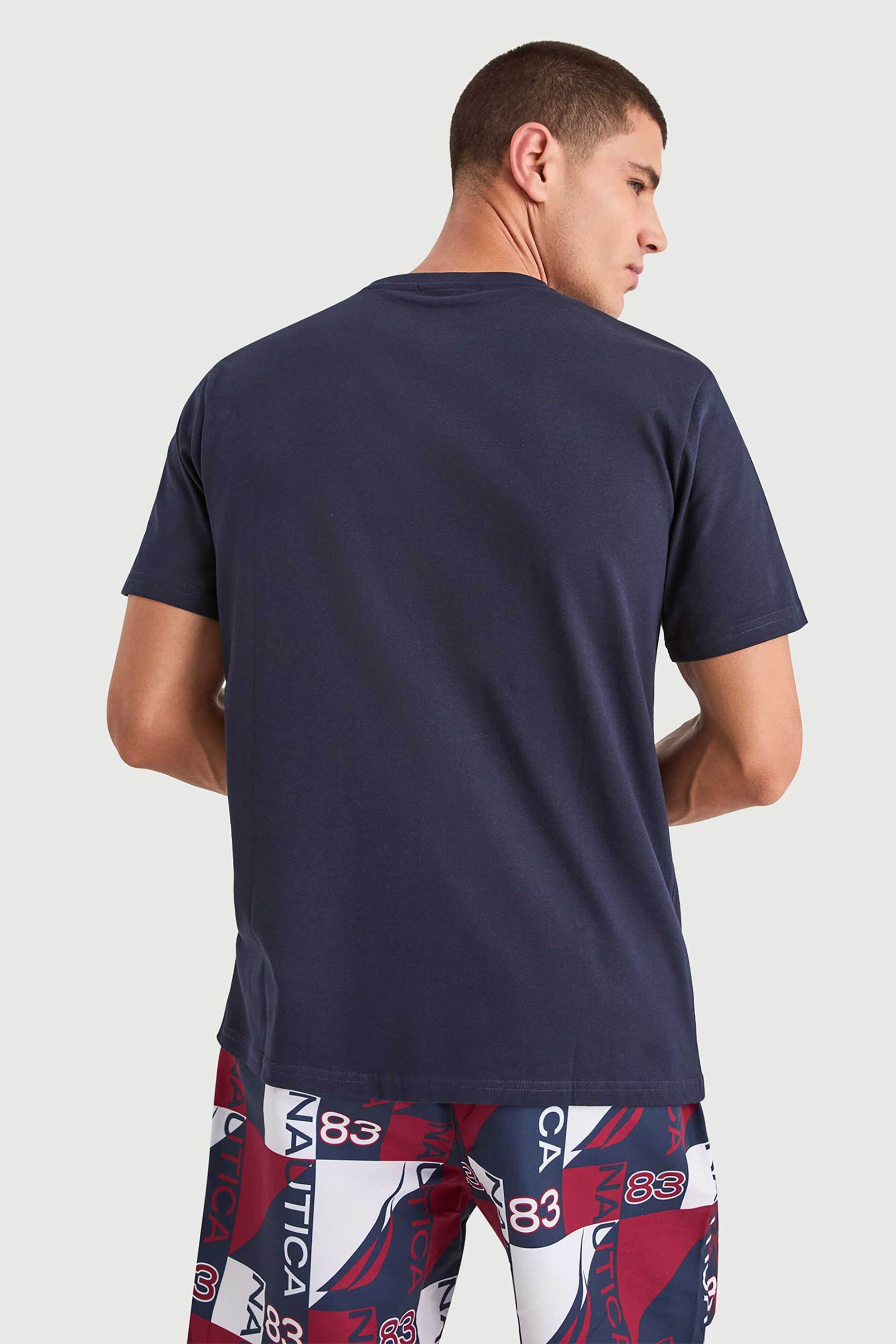 Nautica Ανδρικό T-Shirt με Graphic Print Parett - N1V04026 Μπλε Σκούρο