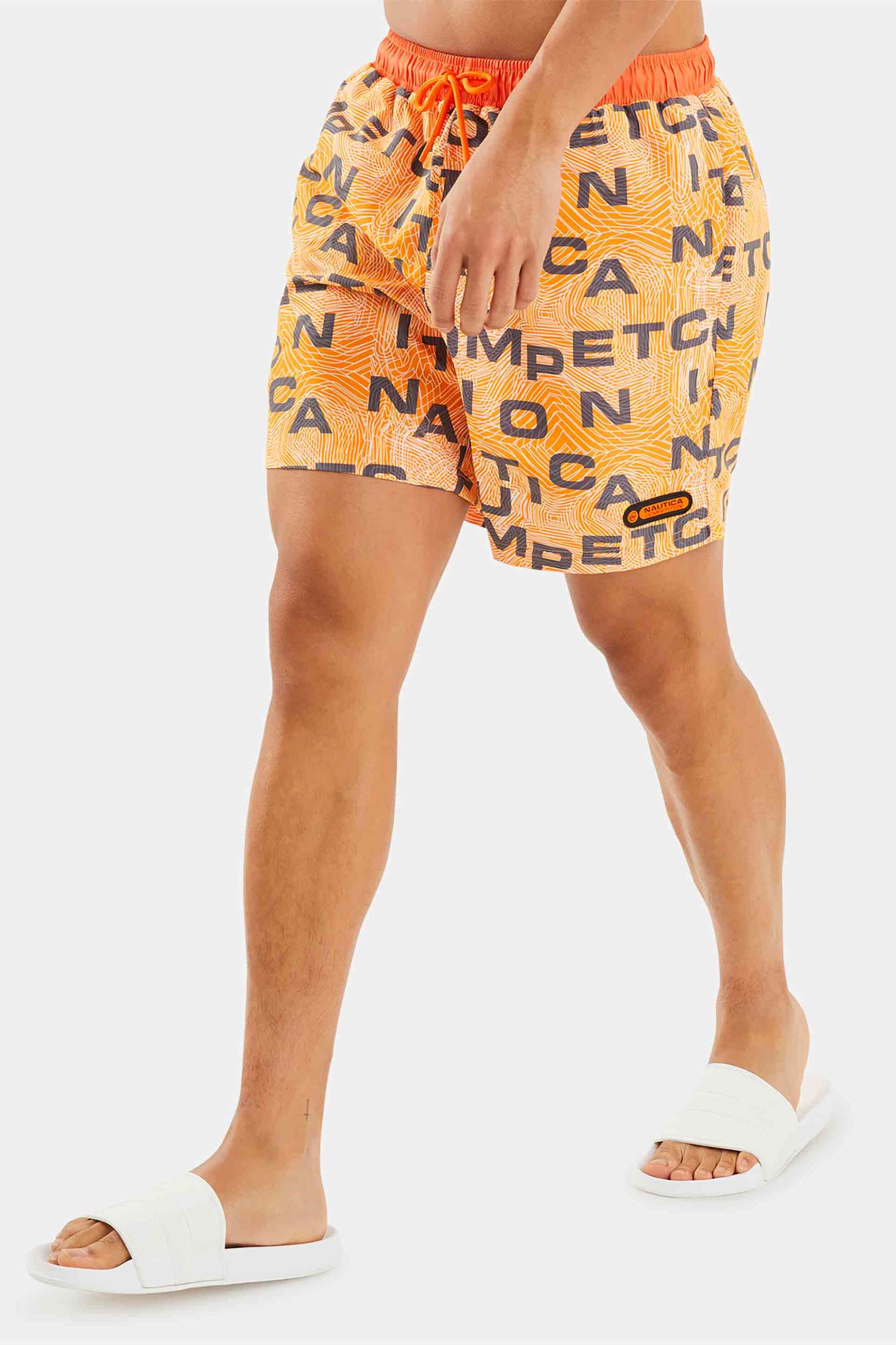 NAUTICA Nautica ανδρικό μαγιό με all-over print - N7M01379 Πορτοκαλί