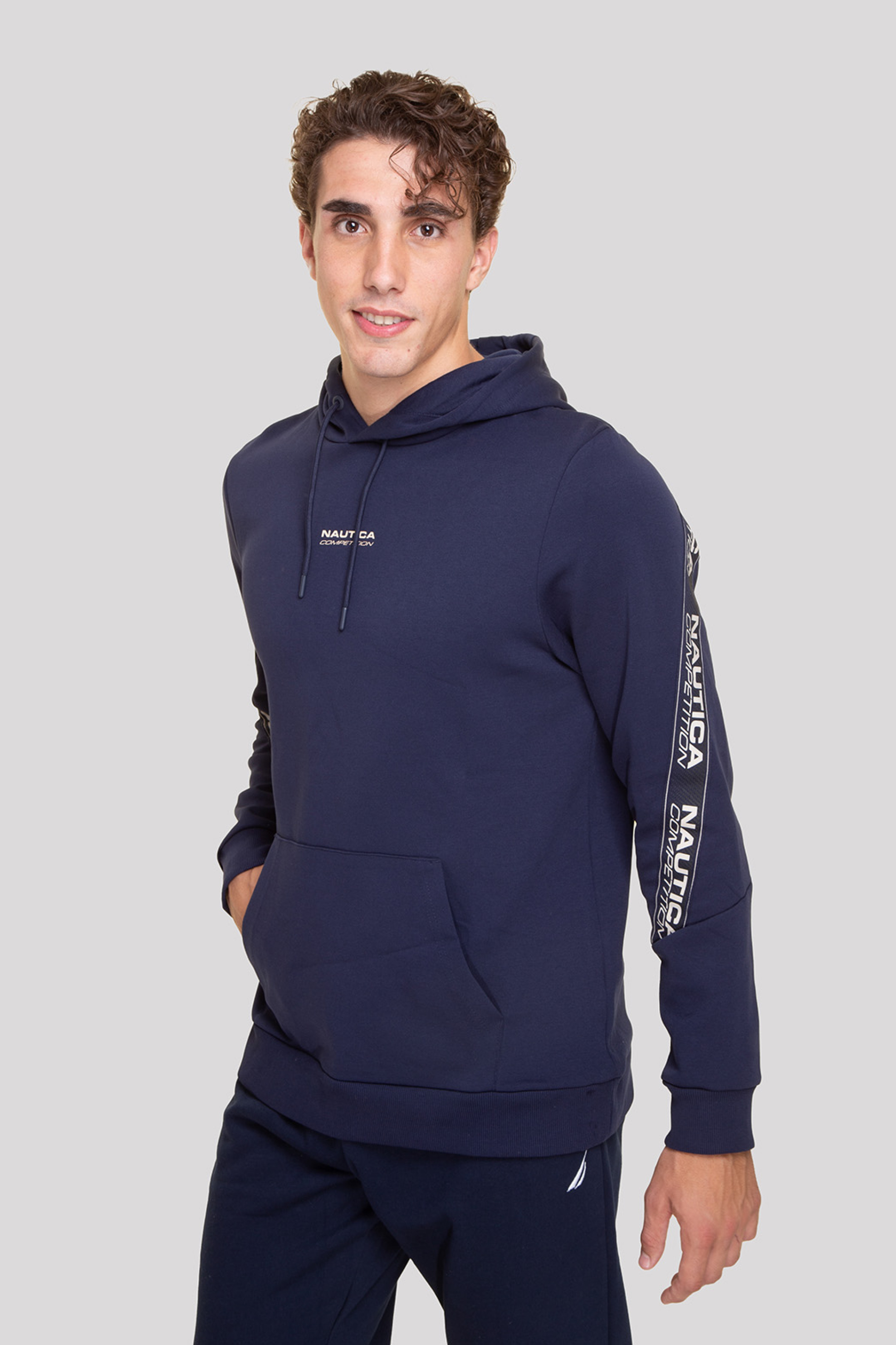 Nautica ανδρική μπλούζα φούτερ με κουκούλα και λογότυπο - N7P02131 Μπλε Σκούρο φωτογραφία