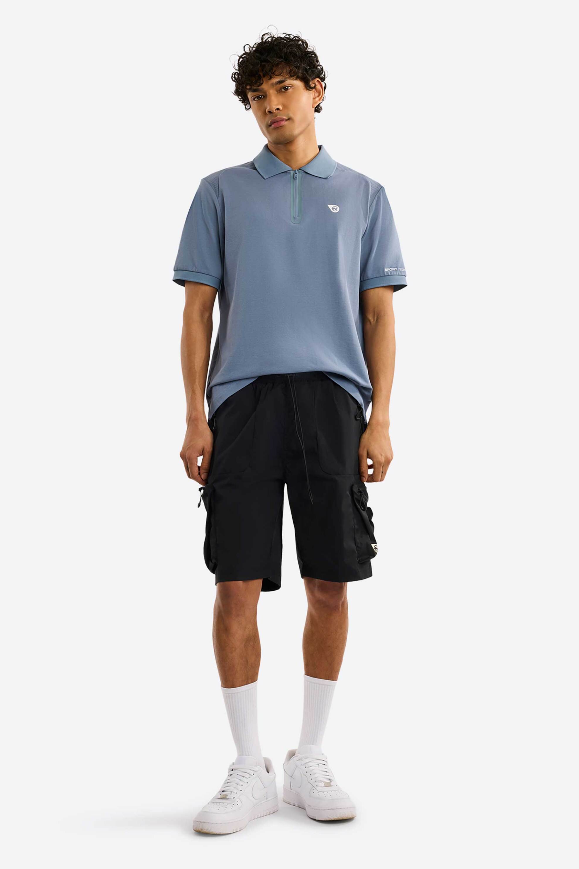 NAUTICA Nautica ανδρική βερμούδα cargo με ελαστική μέση και contrast logo Regular Fit "Carniclo" - N7R03015 Μαύρο