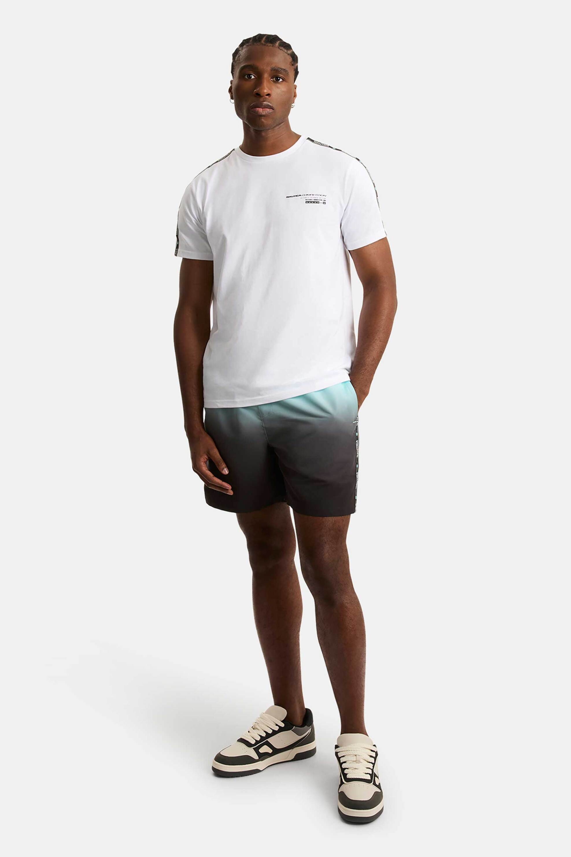 Nautica ανδρικό T-shirt με lettering και logo tape "Shoys" - N7S03365 Λευκό φωτογραφία