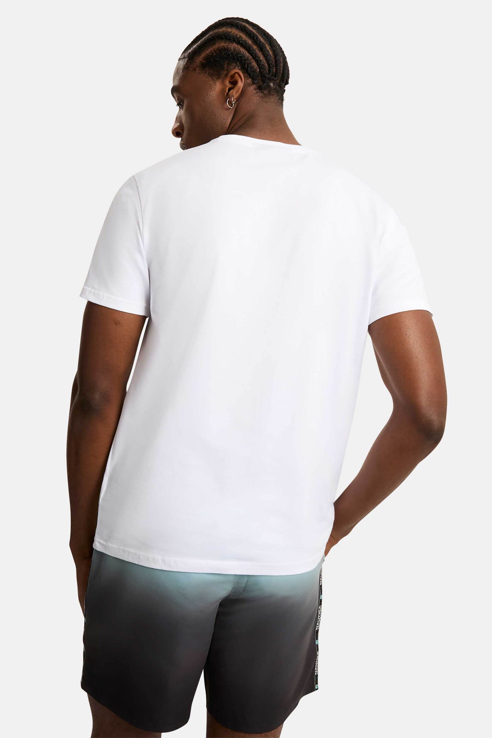 Nautica ανδρικό T-shirt με lettering και logo tape "Shoys" - N7S03365 Λευκό φωτογραφία