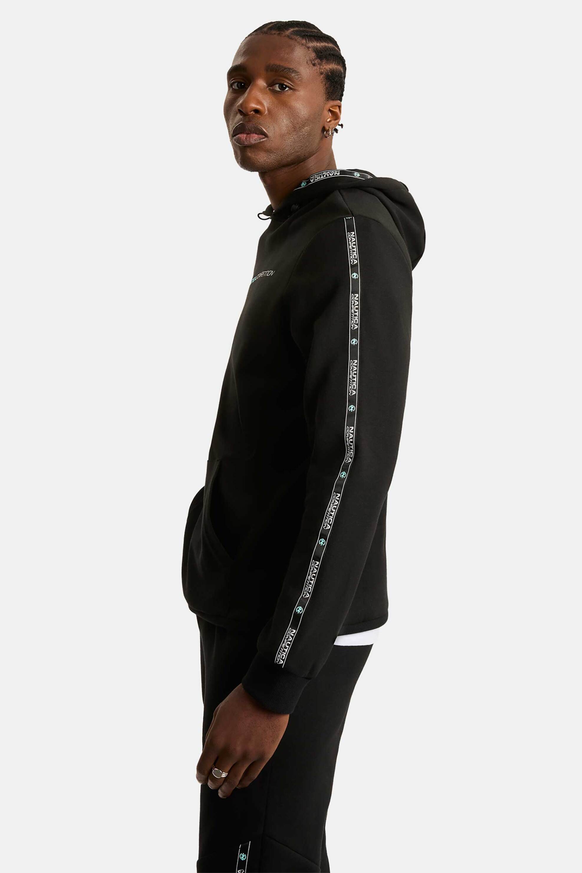 Nautica ανδρική μπλούζα φούτερ με κουκούλα και λογότυπο "Benner" - N7S03367 Μαύρο φωτογραφία