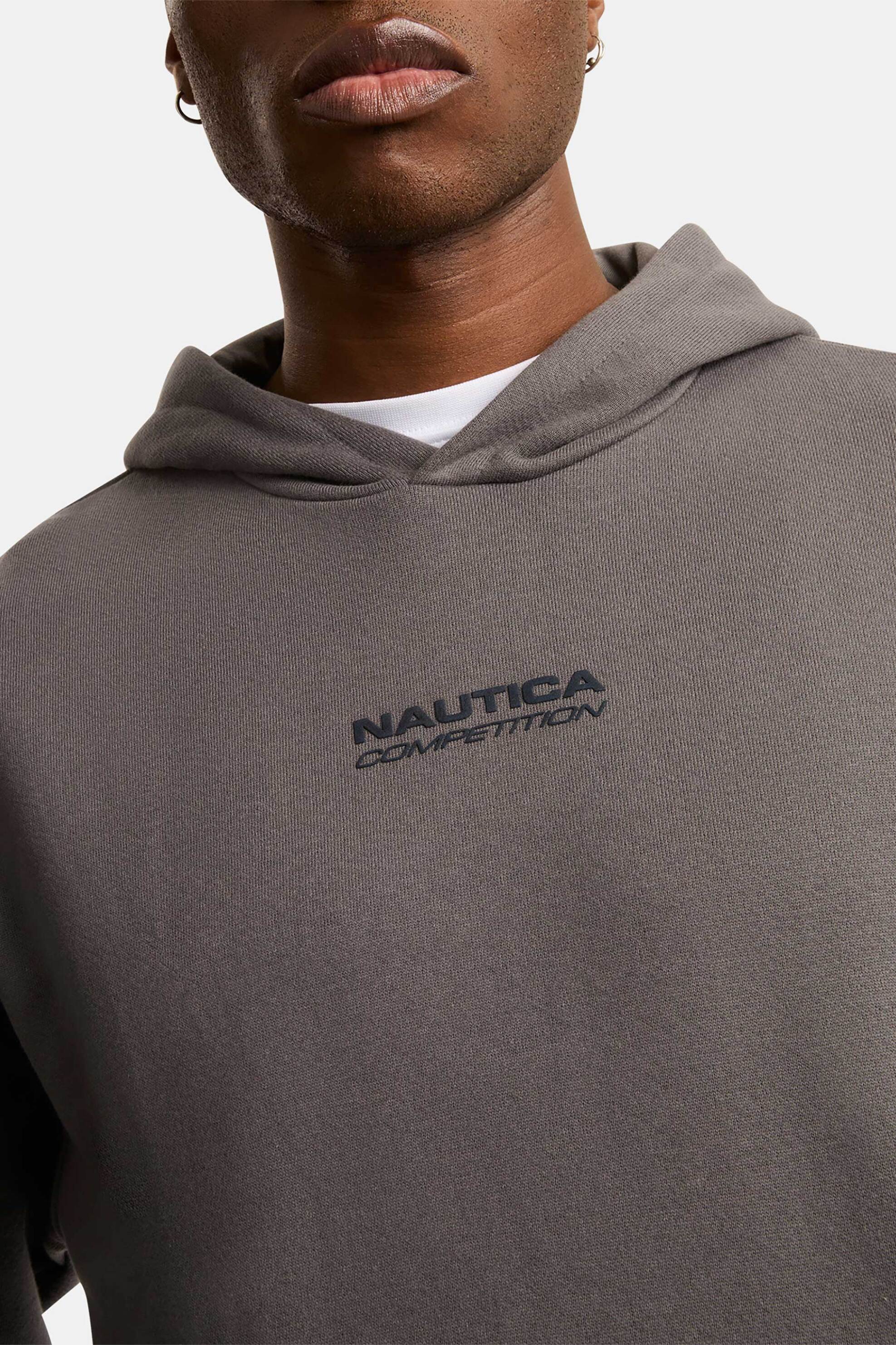 Nautica ανδρική μπλούζα φούτερ με κουκούλα και λογότυπο "Cecil" - N7S03393 Taupe φωτογραφία