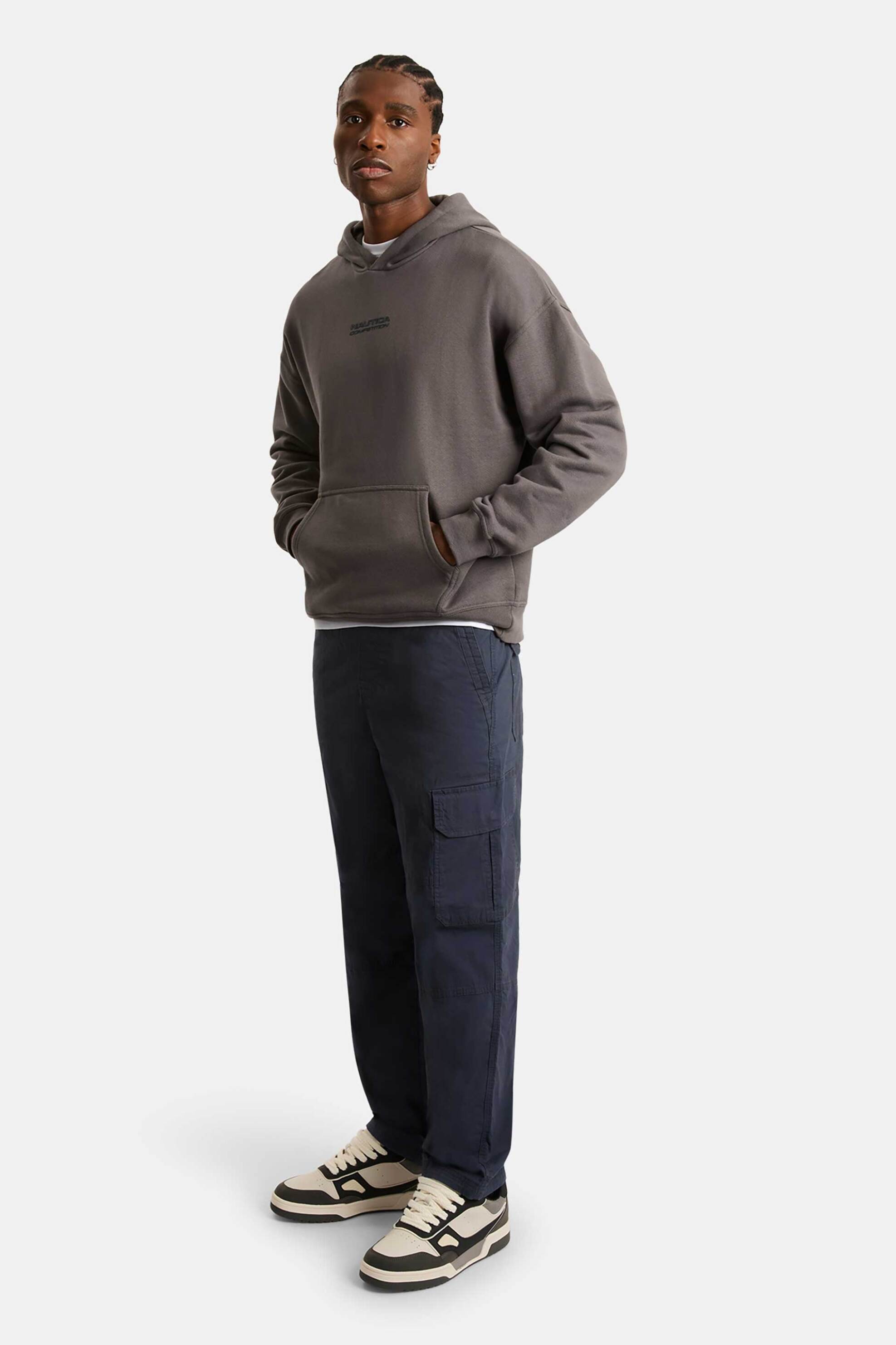 Nautica ανδρική μπλούζα φούτερ με κουκούλα και λογότυπο "Cecil" - N7S03393 Taupe φωτογραφία