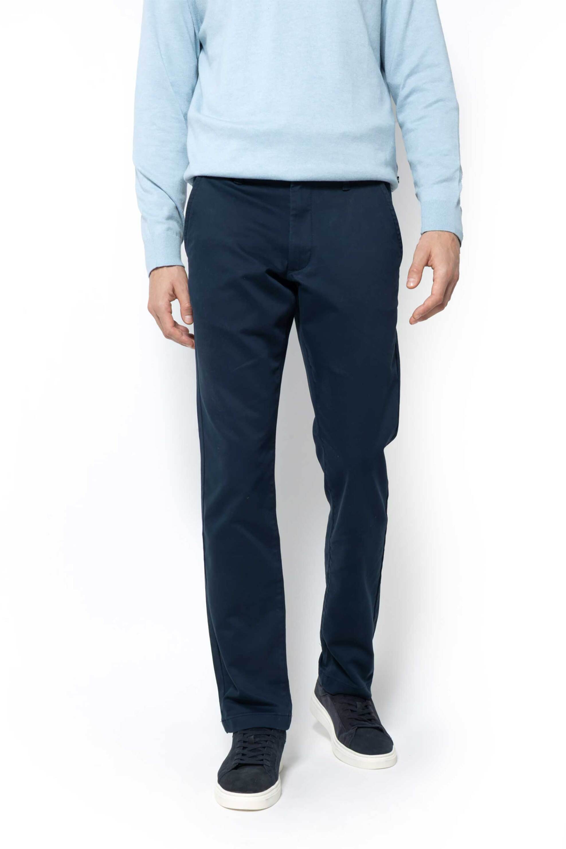 Nautica ανδρικό παντελόνι chino μονόχρωμο Classic Fit - P57901 Μπλε Σκούρο