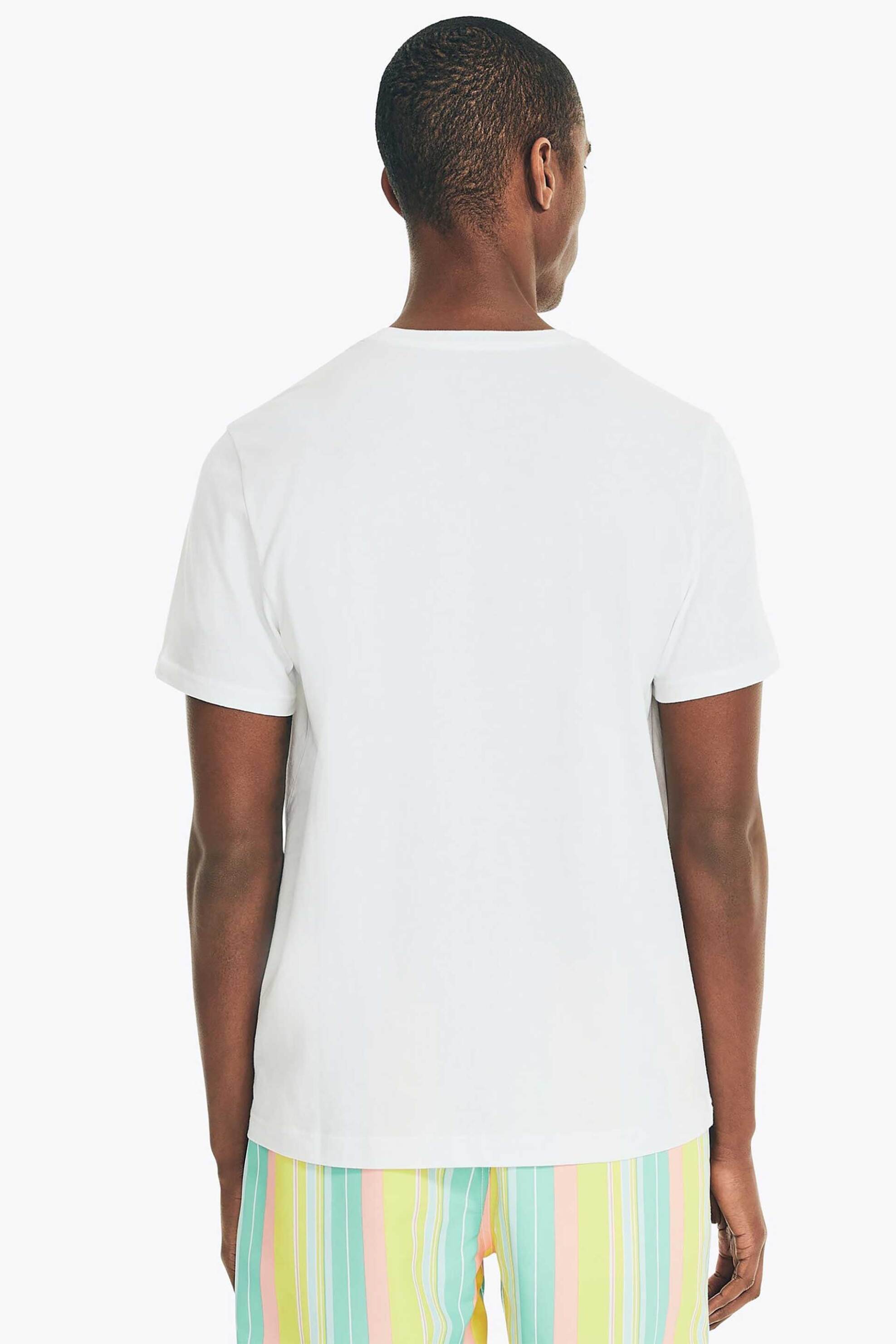 Nautica Ανδρικό T-Shirt με Κεντημένο Λογότυπο Classic Fit - Vr8100 Λευκό