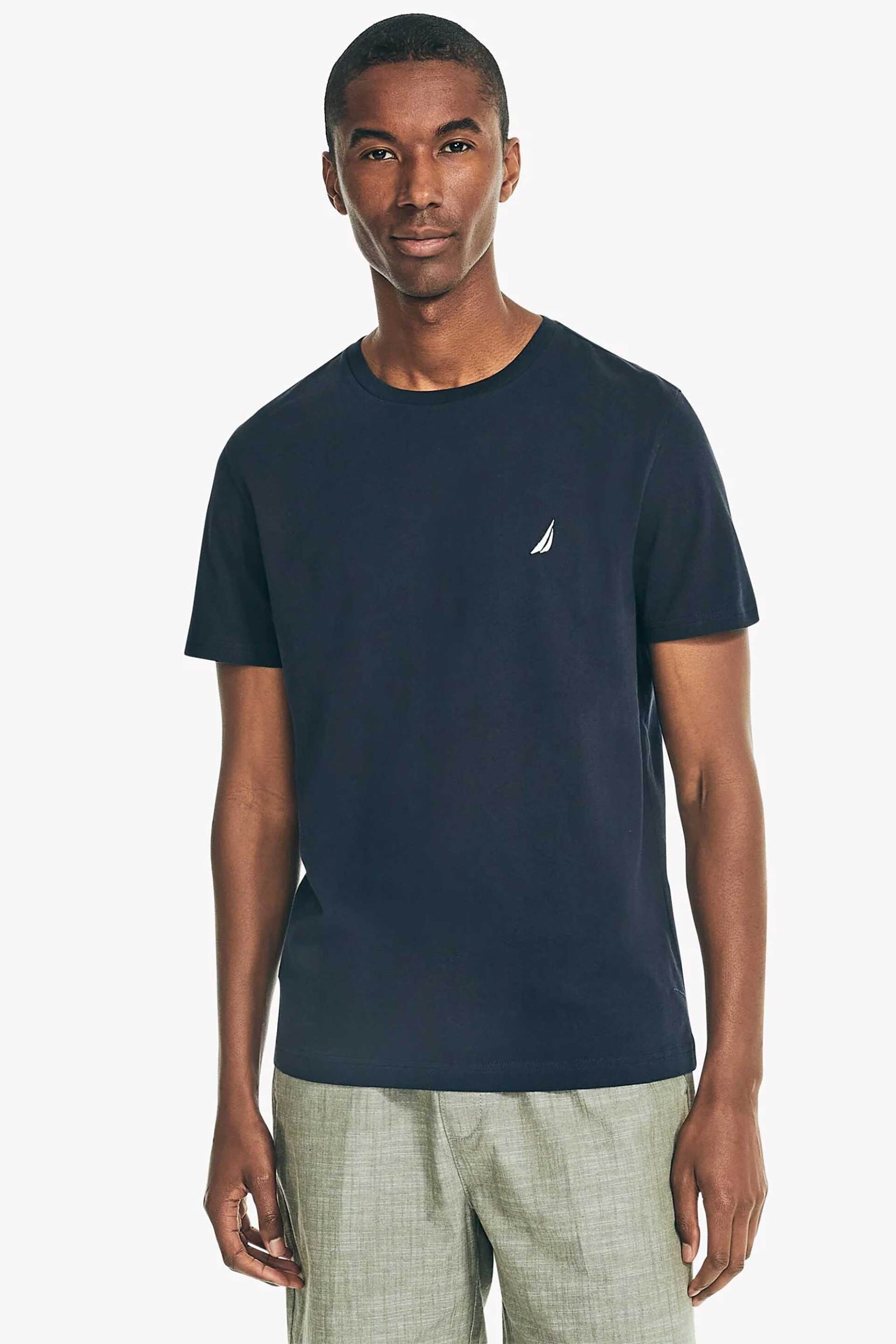 Nautica ανδρικό T-shirt με κεντημένο λογότυπο Classic Fit - VR8100 Μπλε Σκούρο