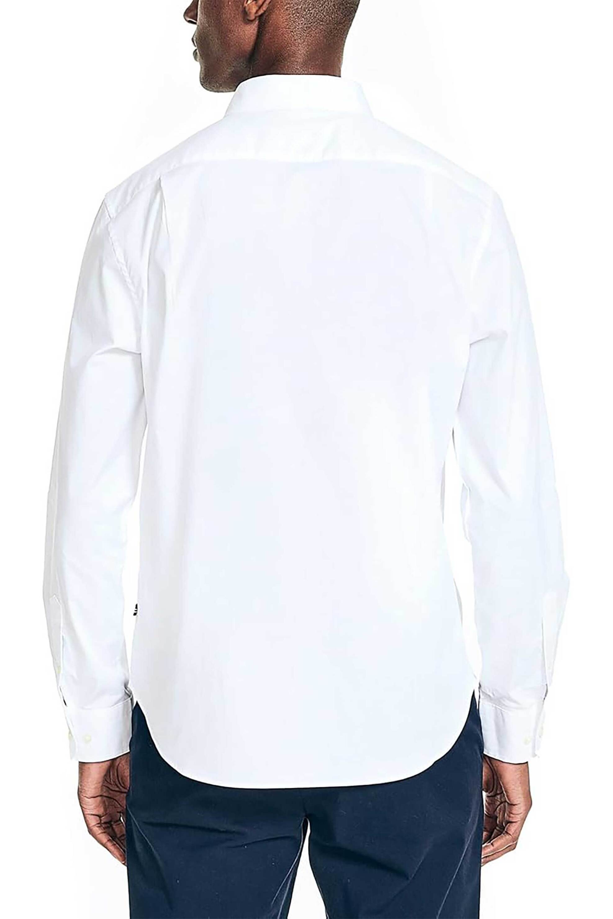 Nautica Ανδρικό Πουκάμισο Button Down με Τσέπη Και Κεντημένο Λογότυπο Classic Fit - W45126 Λευκό