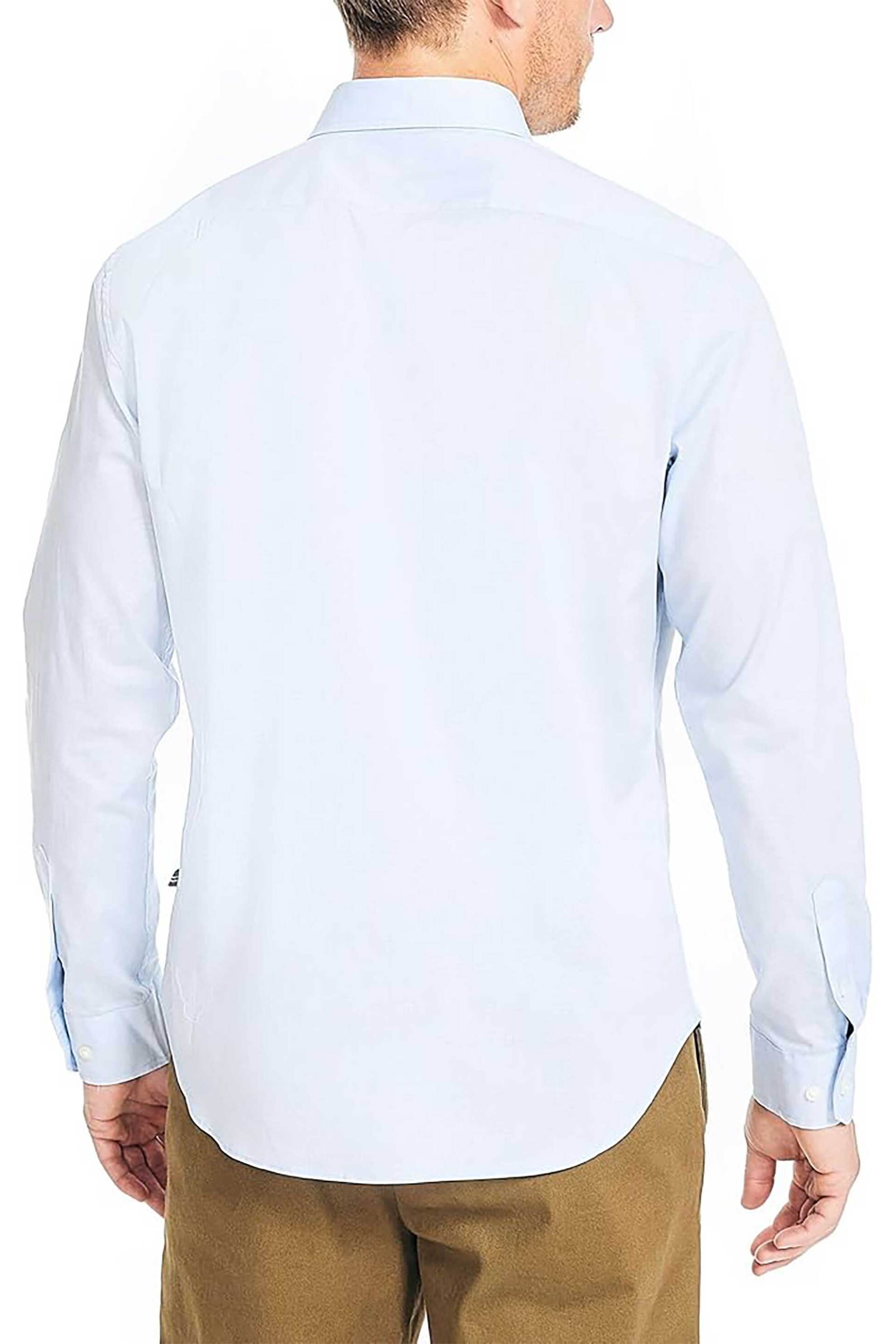 Nautica Ανδρικό Πουκάμισο Button Down με Τσέπη Και Κεντημένο Λογότυπο Classic Fit - W45126 Σιελ