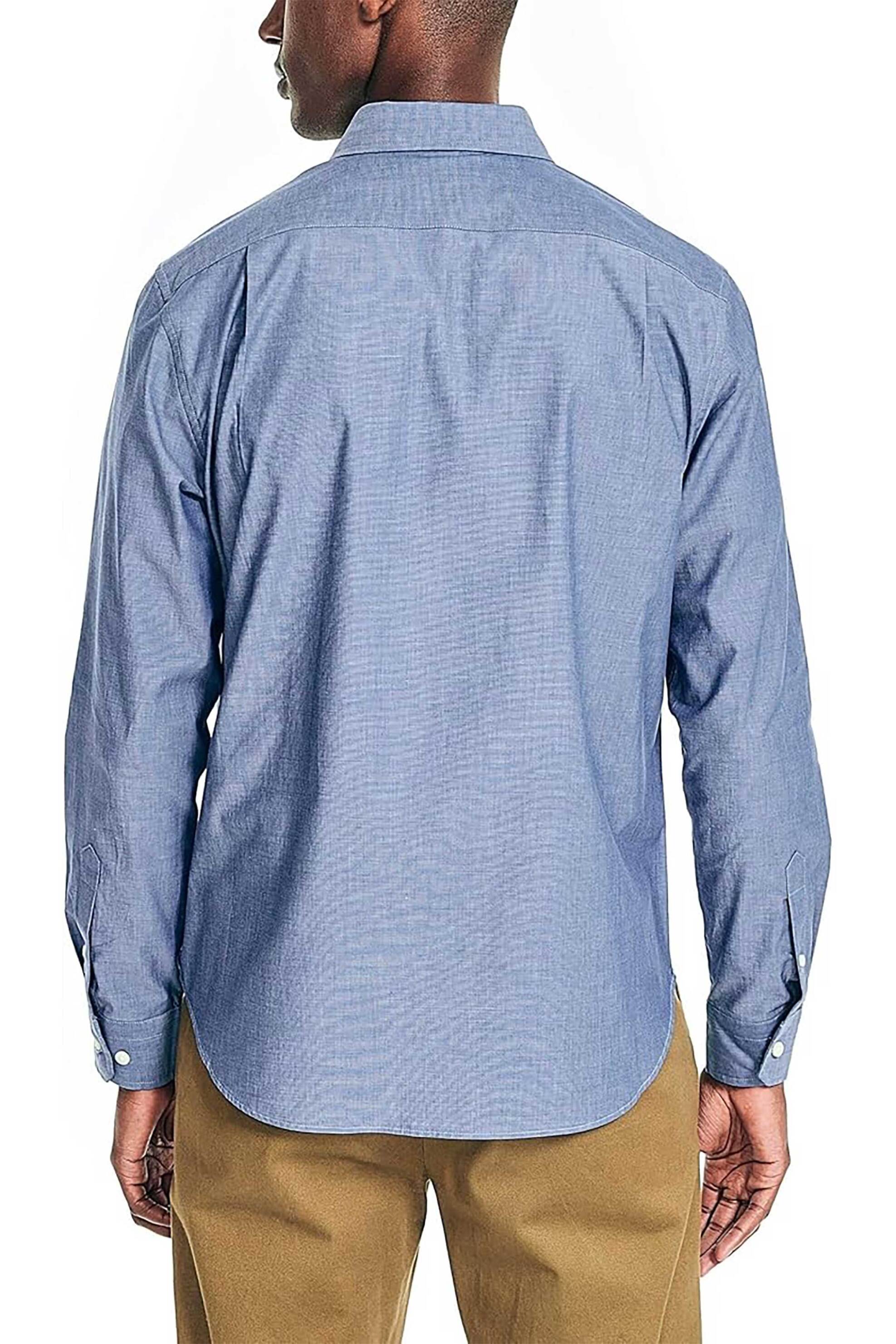 Nautica Ανδρικό Πουκάμισο Button Down με Τσέπη Και Κεντημένο Λογότυπο Classic Fit - W45126 Μπλε