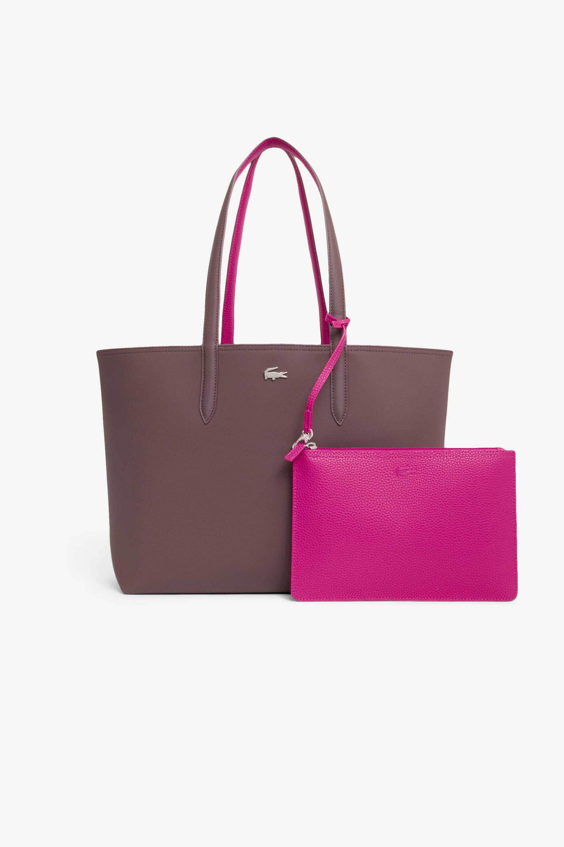 Lacoste γυναικεία τσάντα tote πικέ διπλής όψης με λογότυπο 