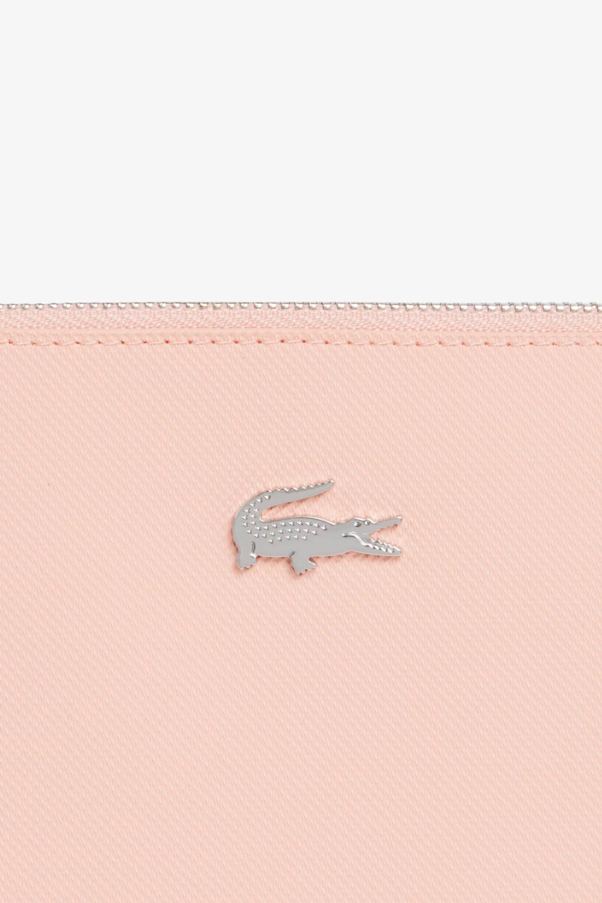 Lacoste γυναικείος φάκελος πικέ με μεταλλικό λογότυπο "Anna Coated Piqué Canvas" - NF2791AA Ροζ φωτογραφία