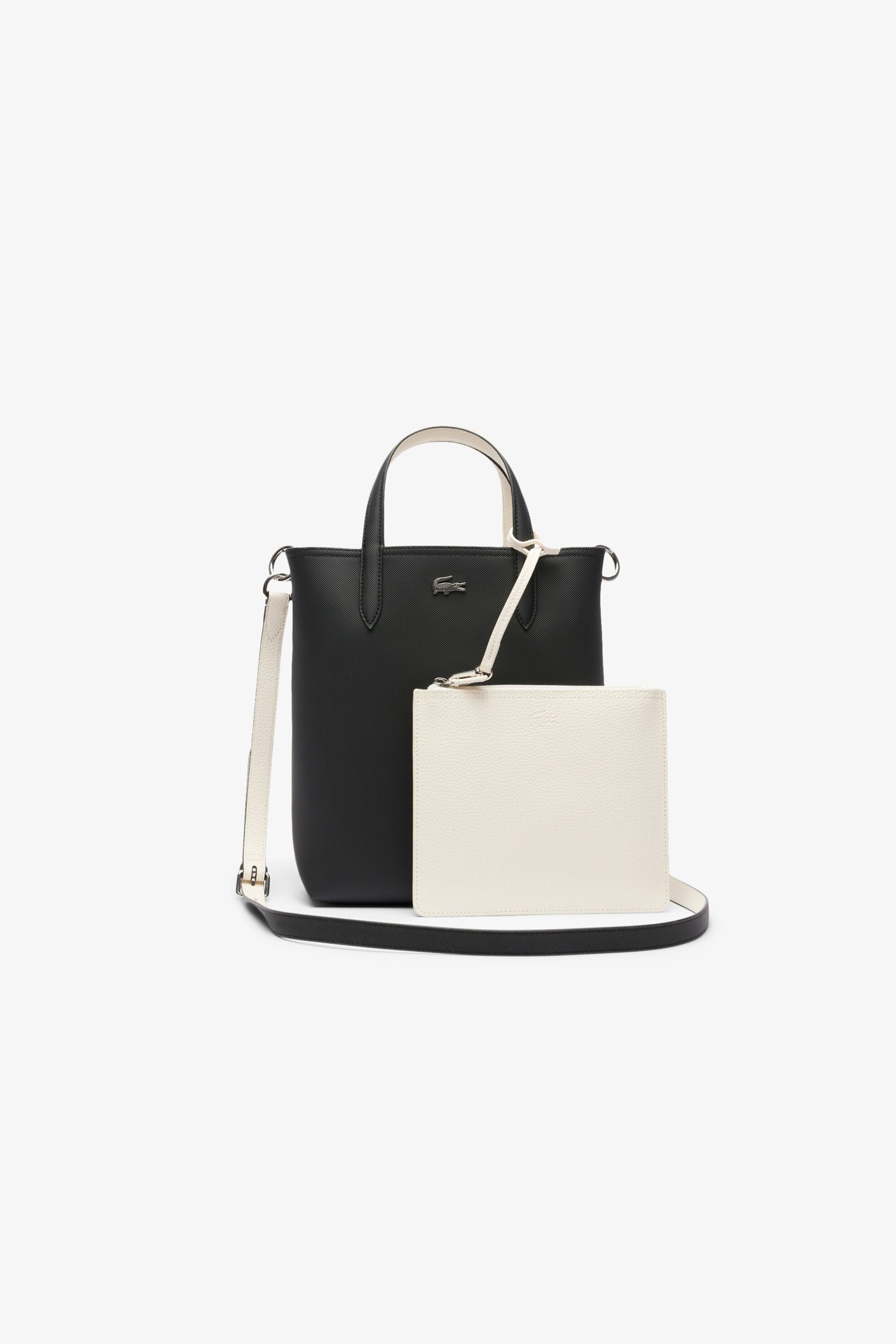 LACOSTE Lacoste γυναικεία crossbody τσάντα διπλής όψης "Anna Reversible Coated Canvas " - NF2991AA Ασπρόμαυρο