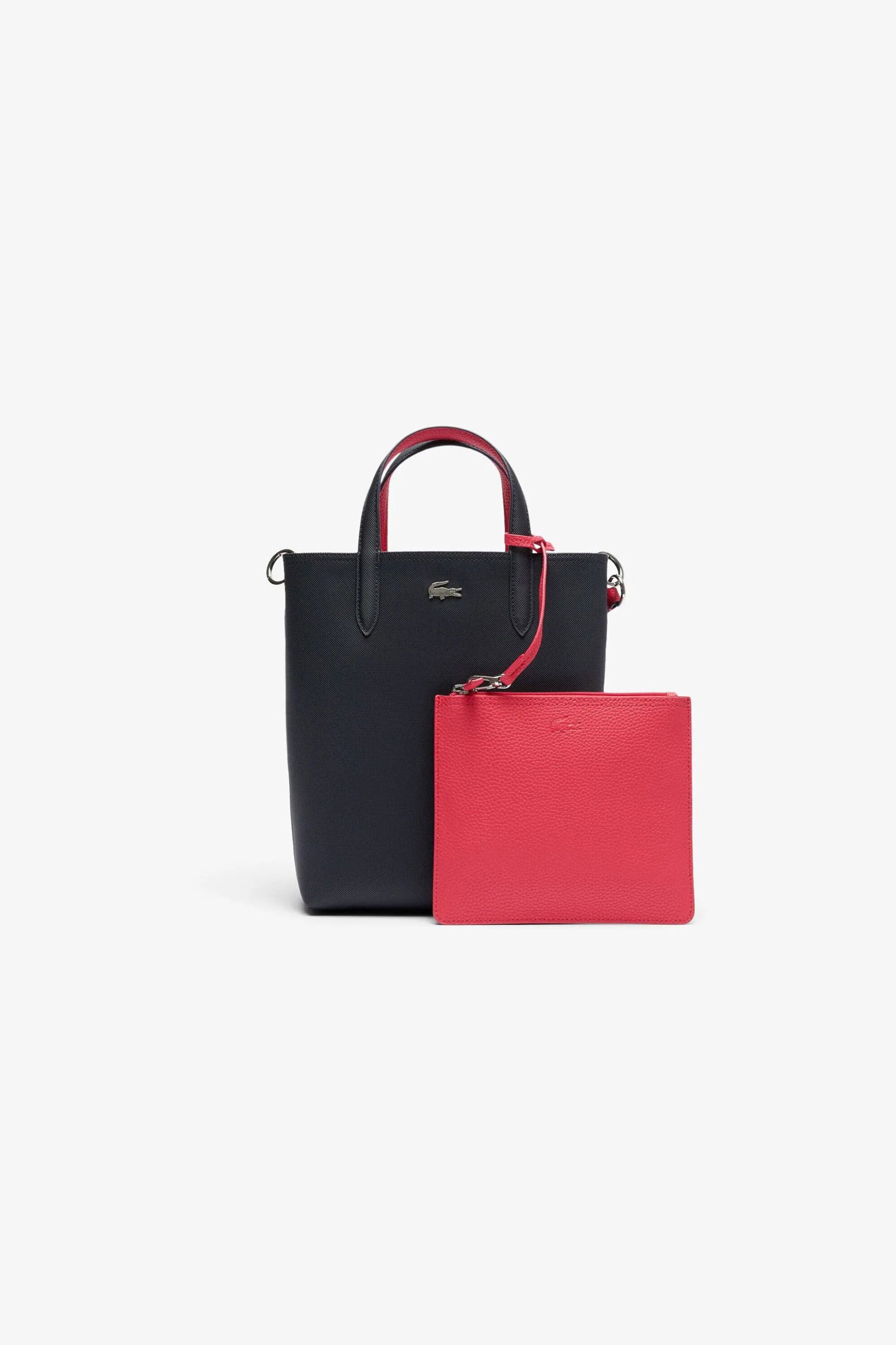 LACOSTE Lacoste γυναικεία crossbody τσάντα διπλής όψης "Anna Reversible Coated Canvas " - NF2991AA Μαύρο - Κόκκινο