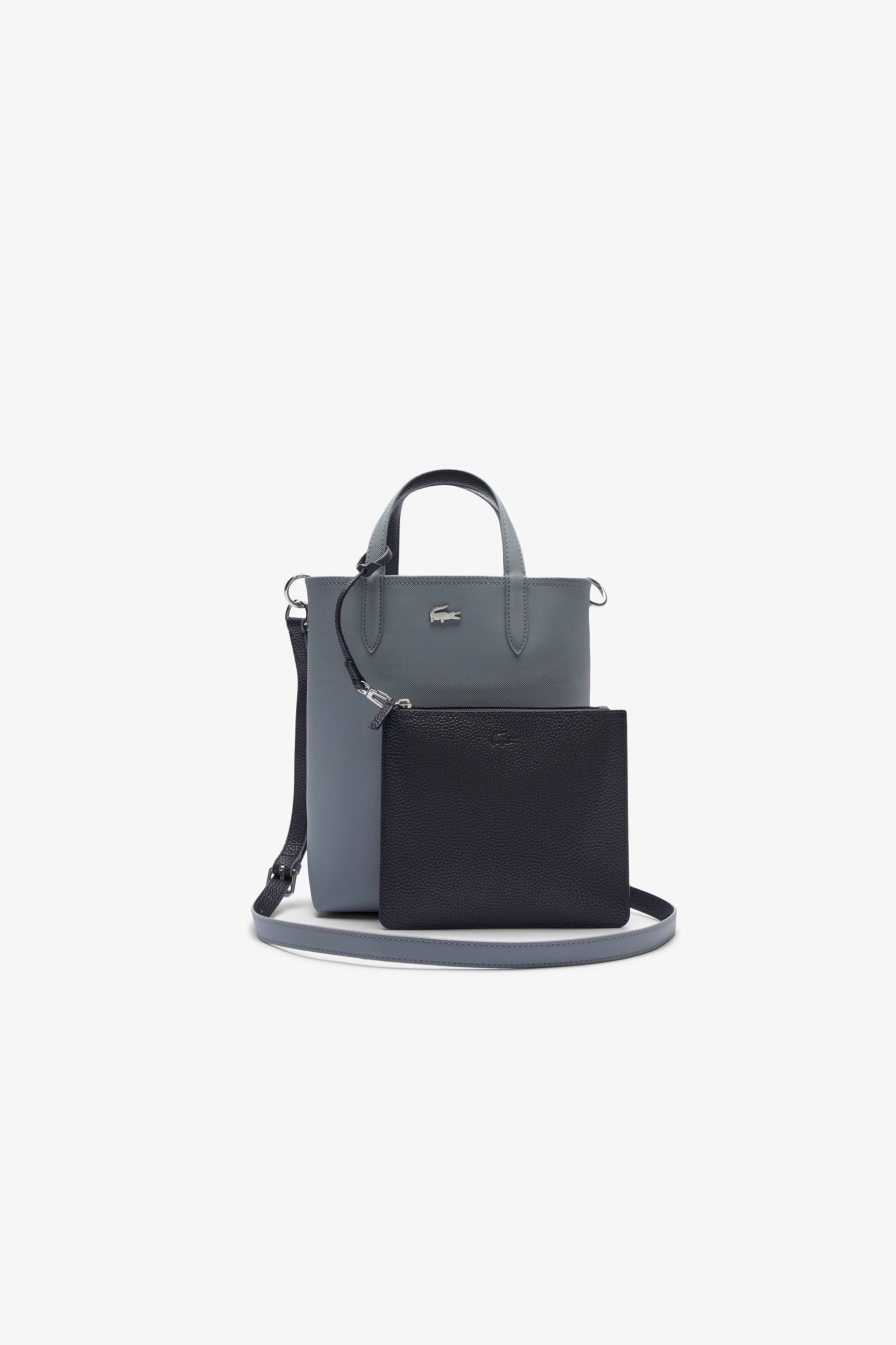 LACOSTE Lacoste γυναικεία crossbody τσάντα διπλής όψης "Anna Reversible Coated Canvas " - NF2991AA Γκρι Γαλάζιο