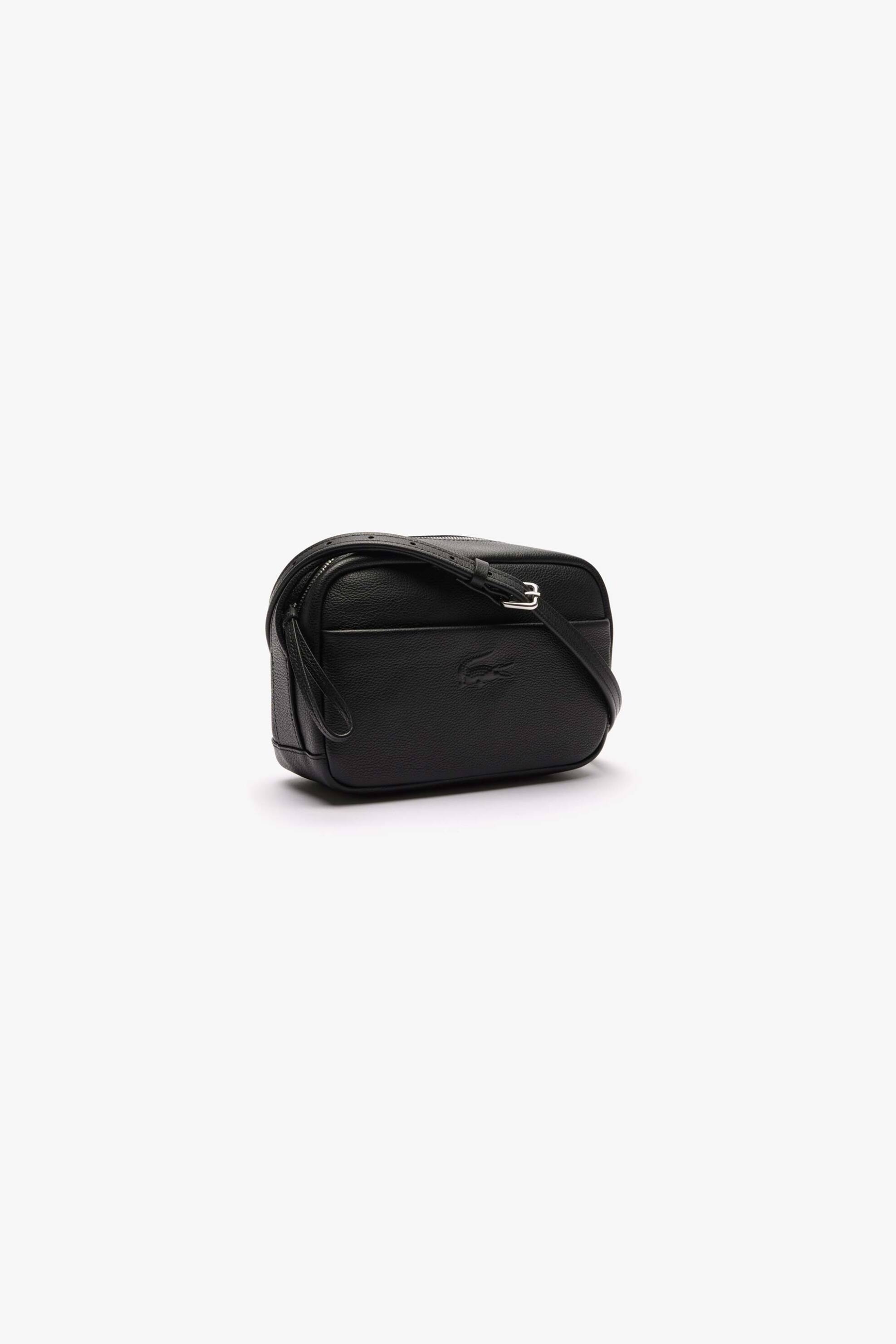 Lacoste γυναικεία δερμάτινη τσάντα crossbody μονόχρωμη με ανάγλυφη λεπτομέρεια - NF4506IE Μαύρο φωτογραφία