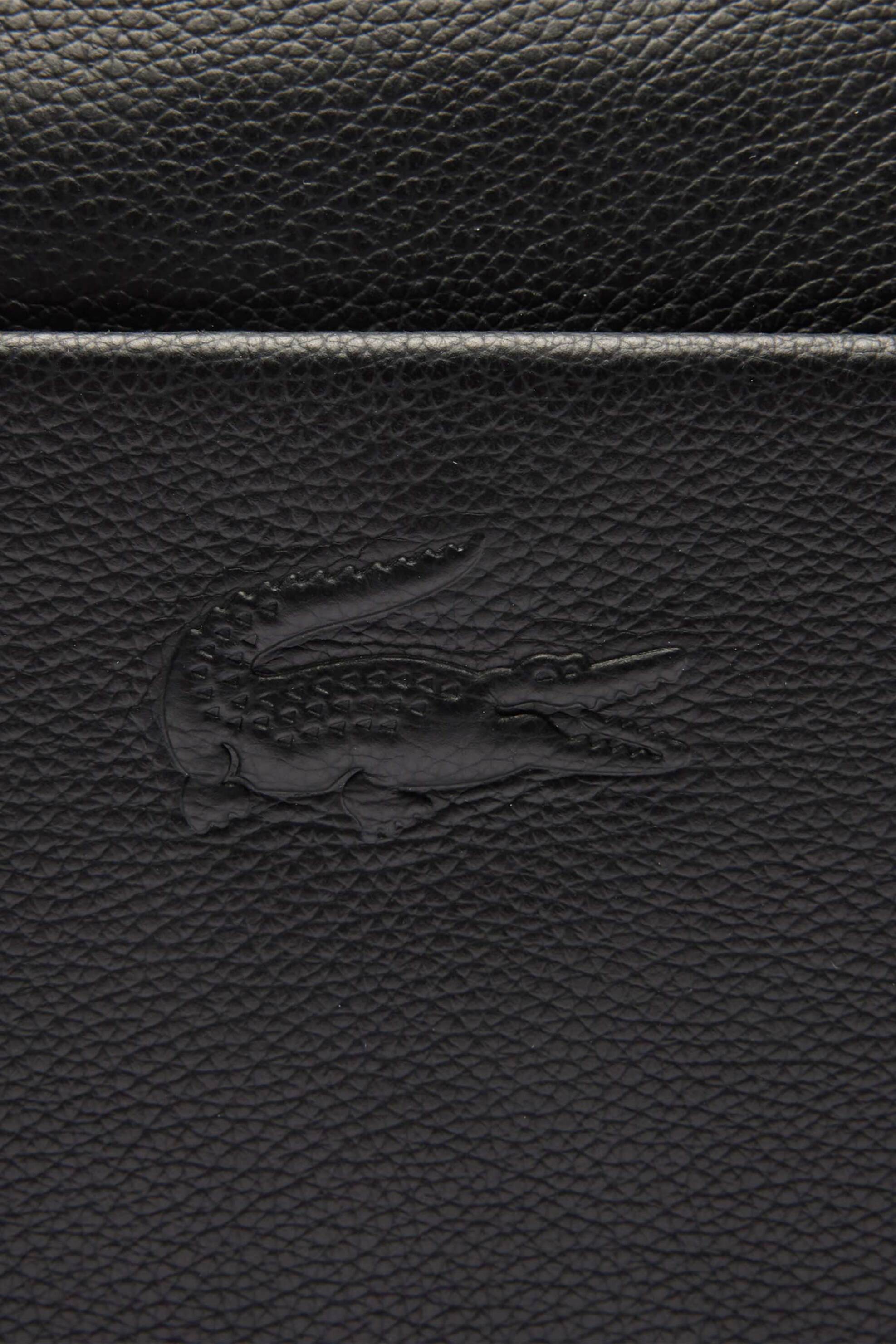 Lacoste γυναικεία δερμάτινη τσάντα crossbody μονόχρωμη με ανάγλυφη λεπτομέρεια - NF4506IE Μαύρο φωτογραφία