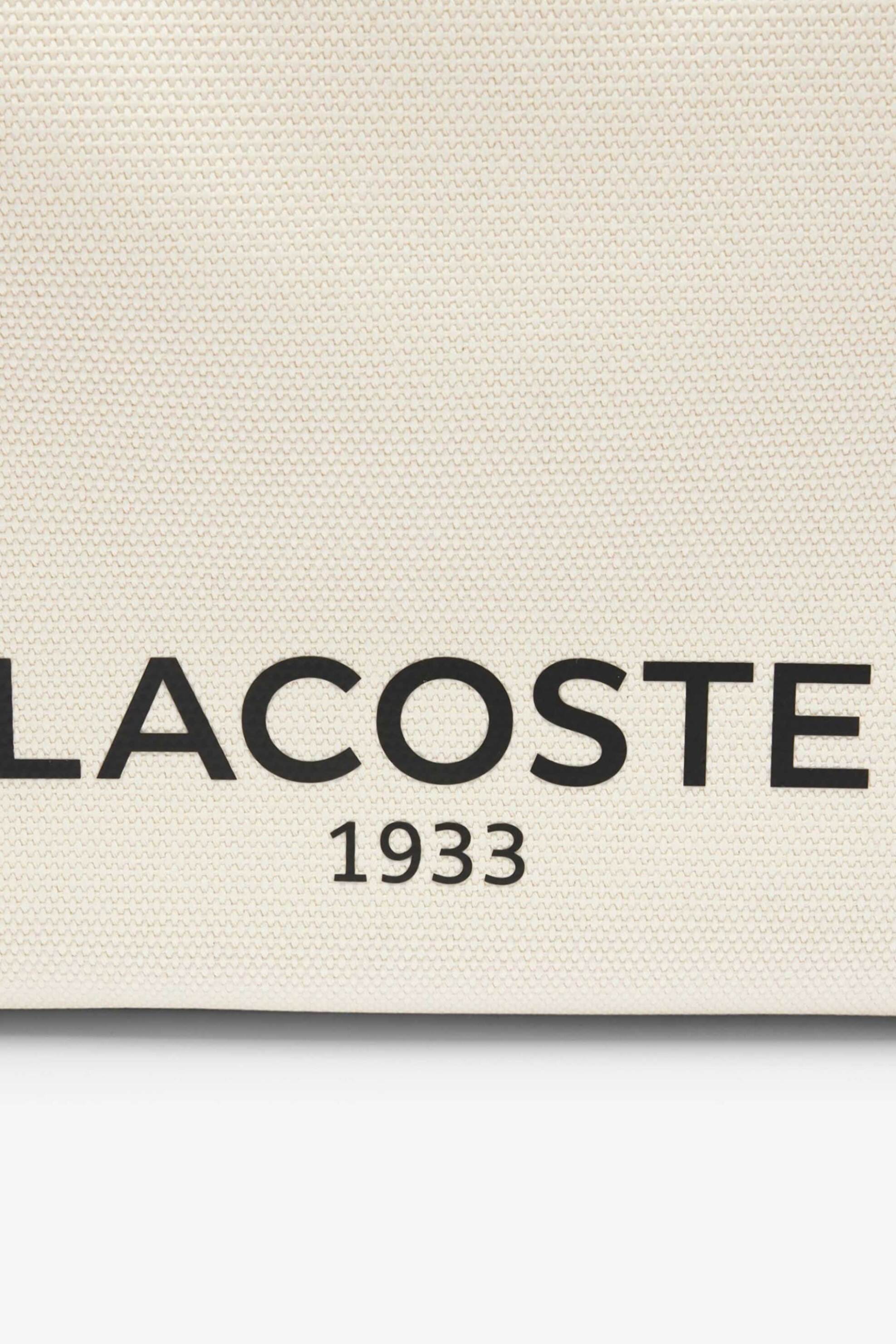 LACOSTE Lacoste γυναικεία τσάντα tote canvas με λογότυπο "Small Heritage" - NF4641TD Εκρού - 3