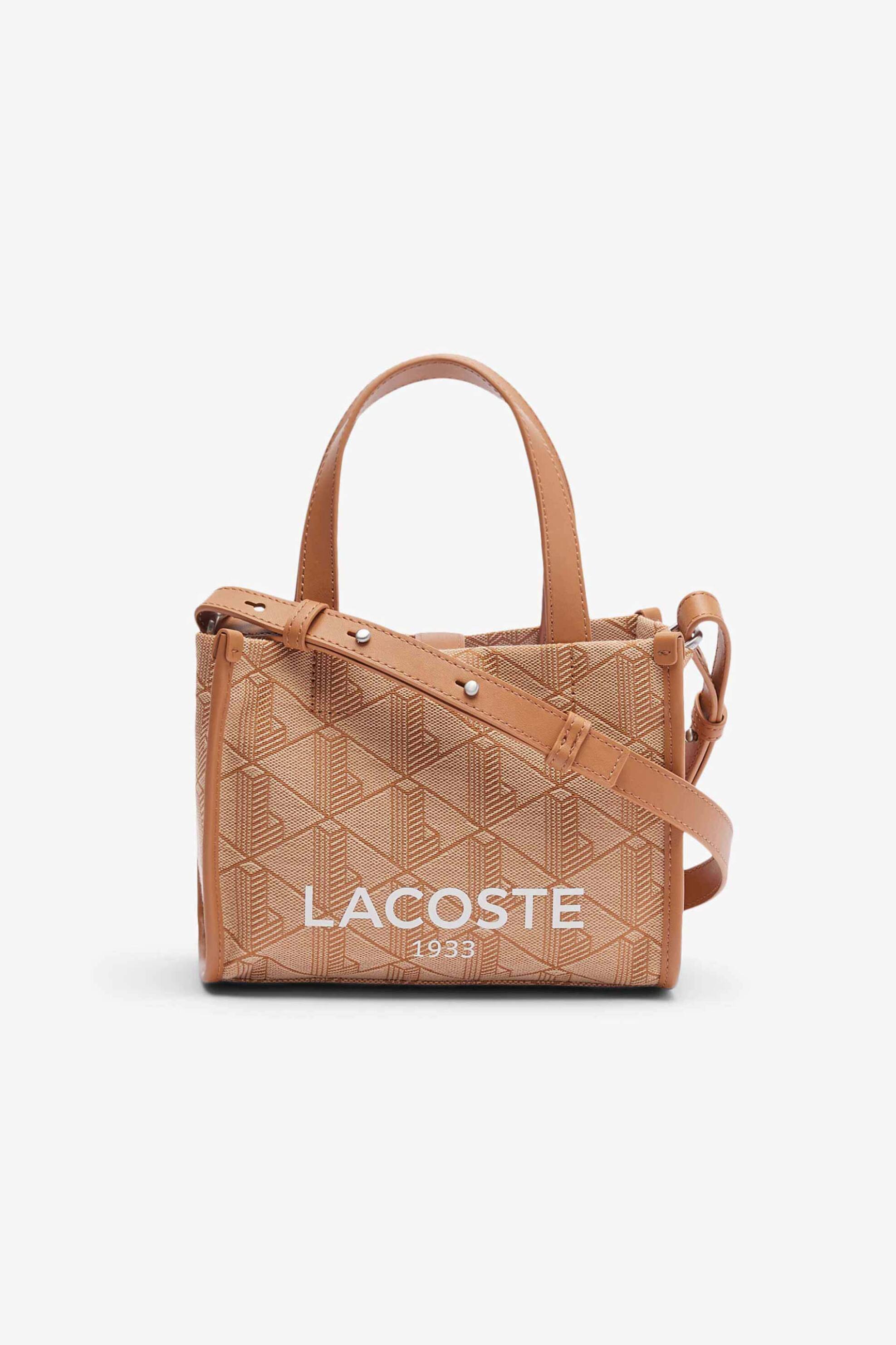 LACOSTE Lacoste γυναικεία τσάντα χειρός με all-over monogram "Heritage Mini Tote" - NF4735HK Καμηλό