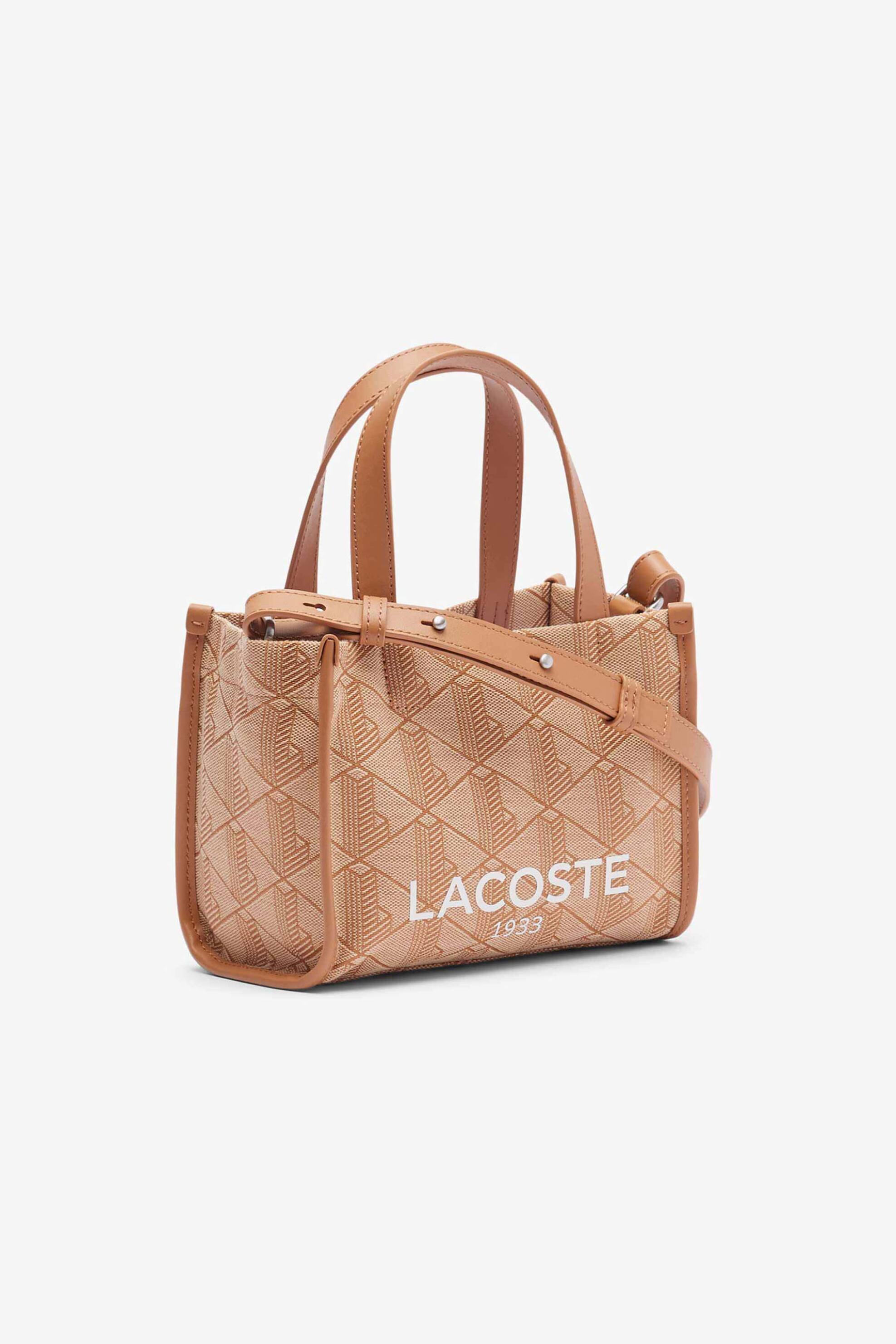 Lacoste γυναικεία τσάντα χειρός με all-over monogram "Heritage Mini Tote" - NF4735HK Καμηλό φωτογραφία