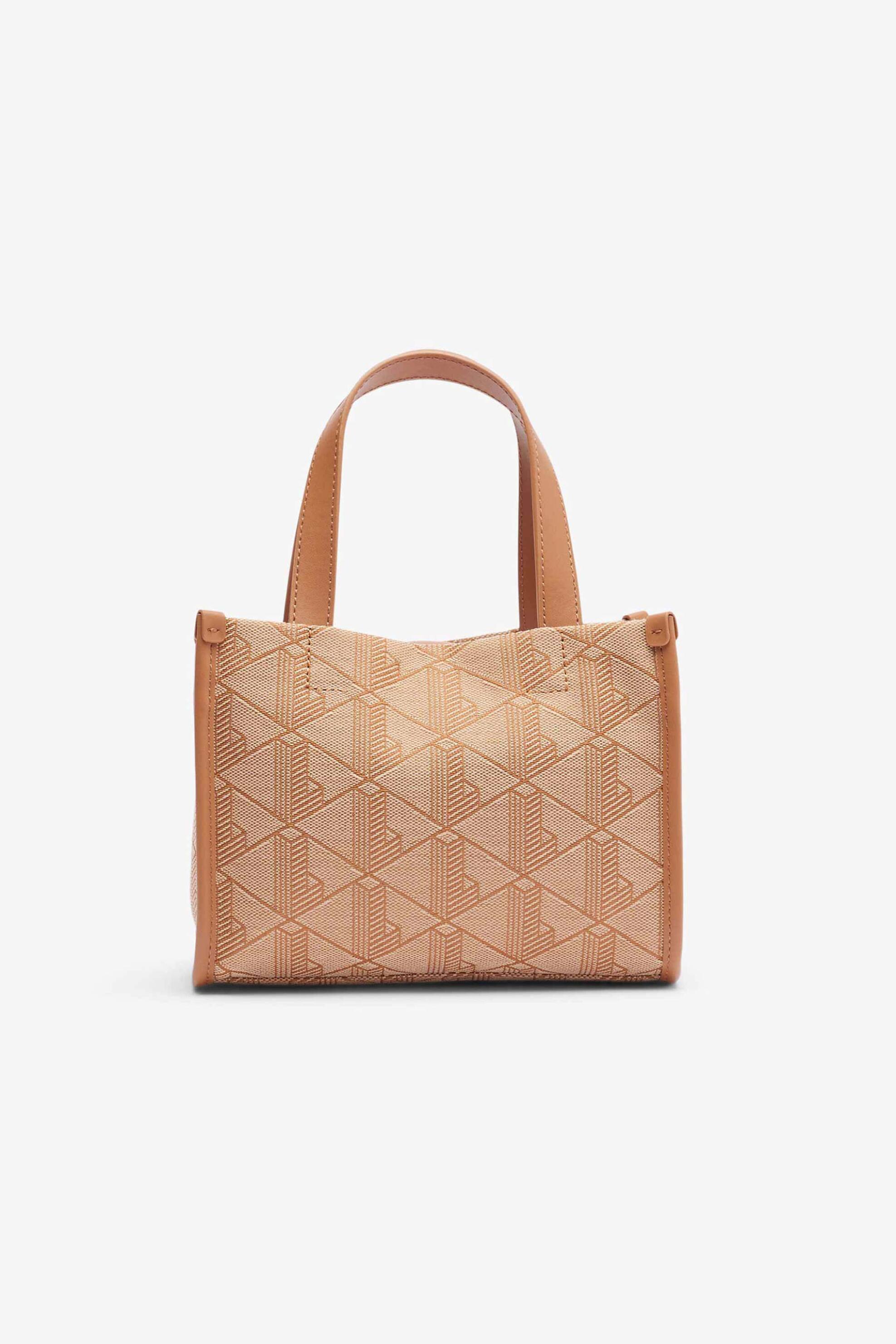 Lacoste γυναικεία τσάντα χειρός με all-over monogram "Heritage Mini Tote" - NF4735HK Καμηλό φωτογραφία