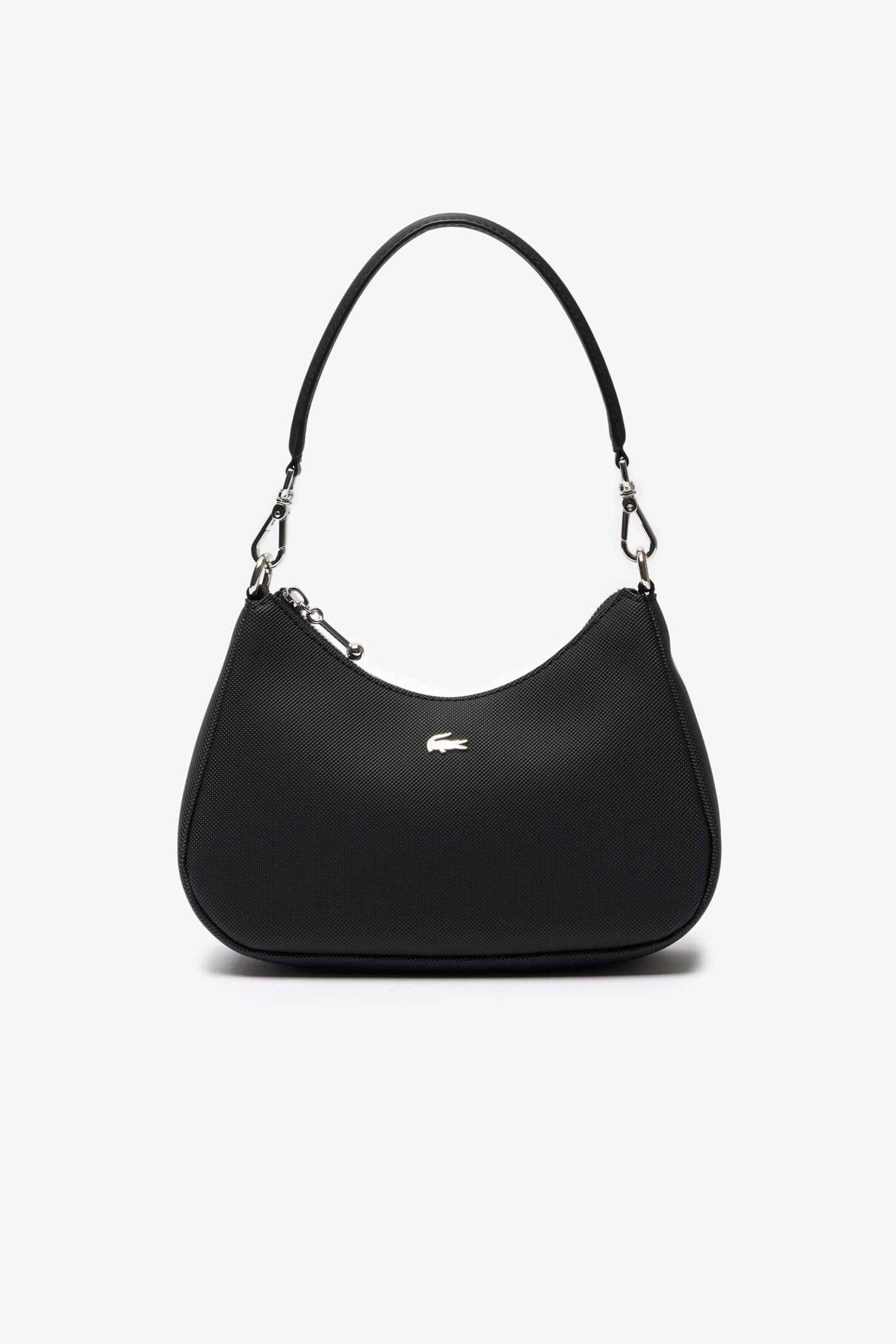 Lacoste γυναικεία τσάντα ώμου πικέ με μεταλλικό logo "Daily City" - NF4756DZ Μαύρο