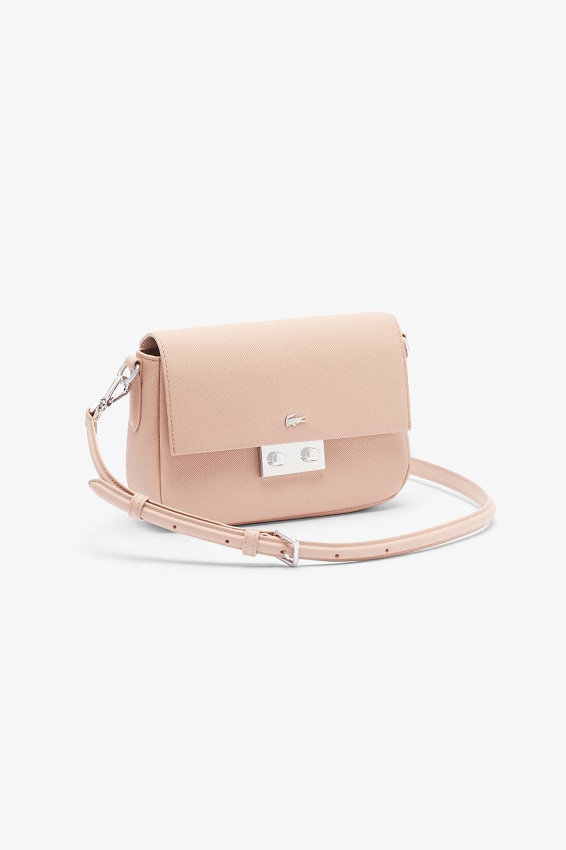 Lacoste γυναικεία τσάντα crossbody πικέ με μεταλλικό logo "Daily City" - NF4757DZ Ροζ φωτογραφία