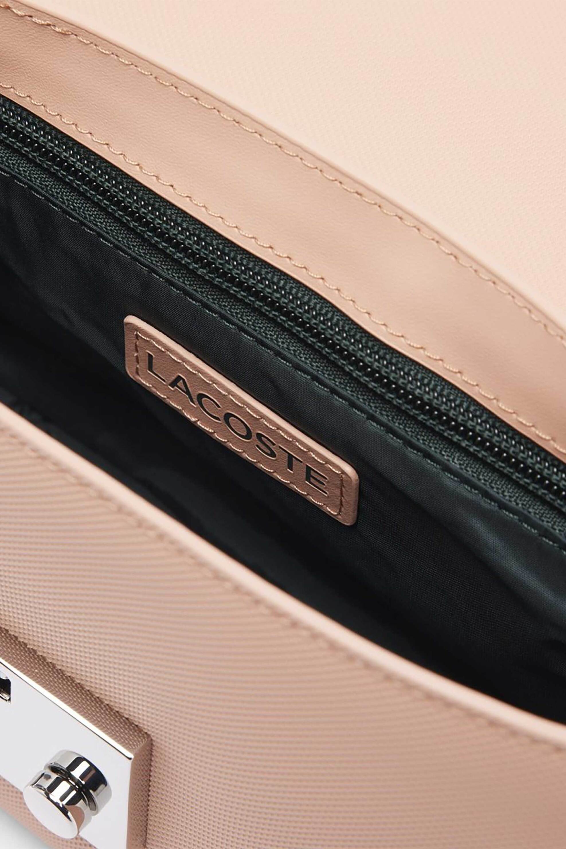 Lacoste γυναικεία τσάντα crossbody πικέ με μεταλλικό logo "Daily City" - NF4757DZ Ροζ φωτογραφία