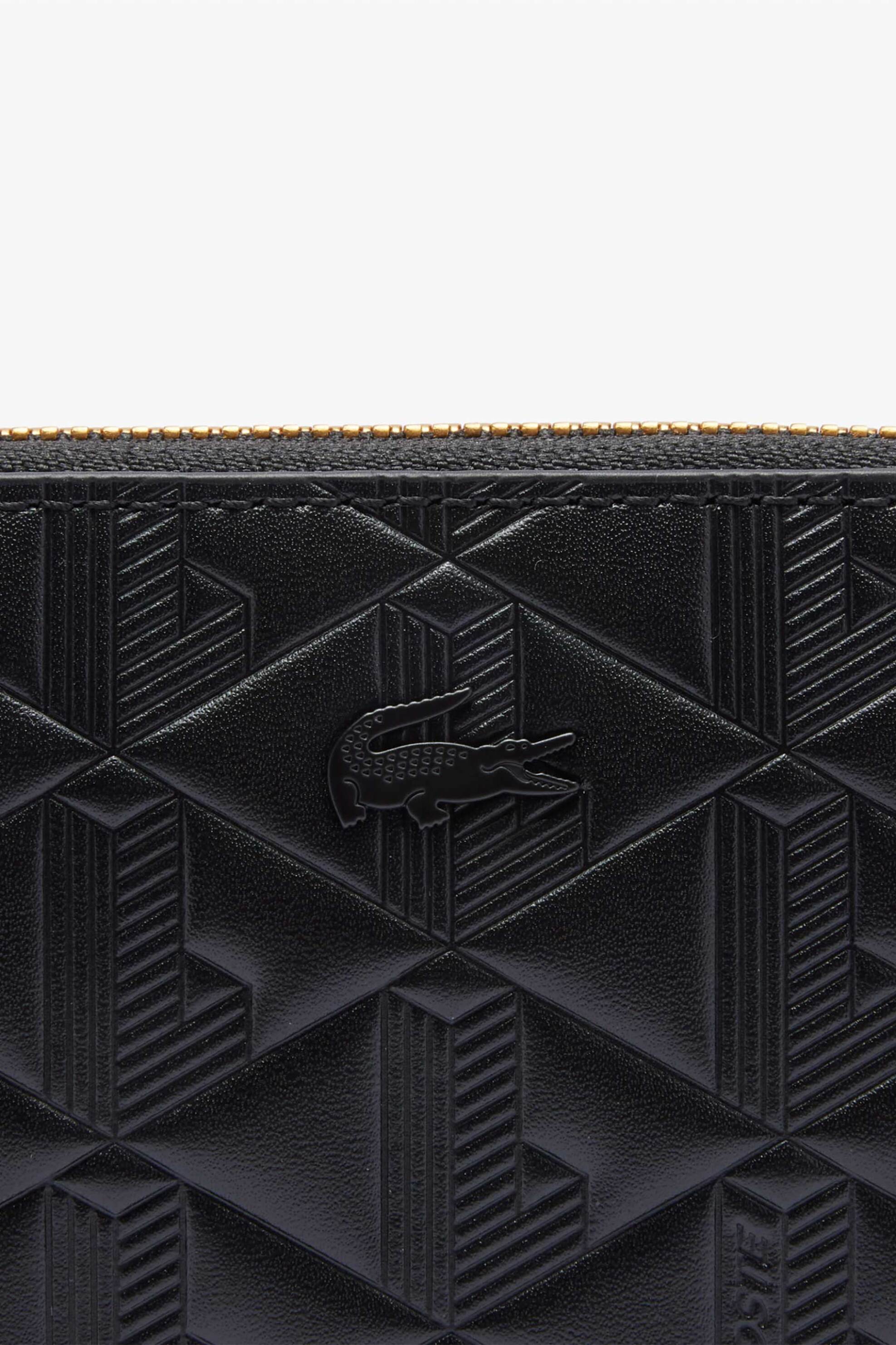 LACOSTE Lacoste γυναικείο δερμάτινο πορτοφόλι με all-over monogram "Maheki" - NF4790MH Μαύρο - 2
