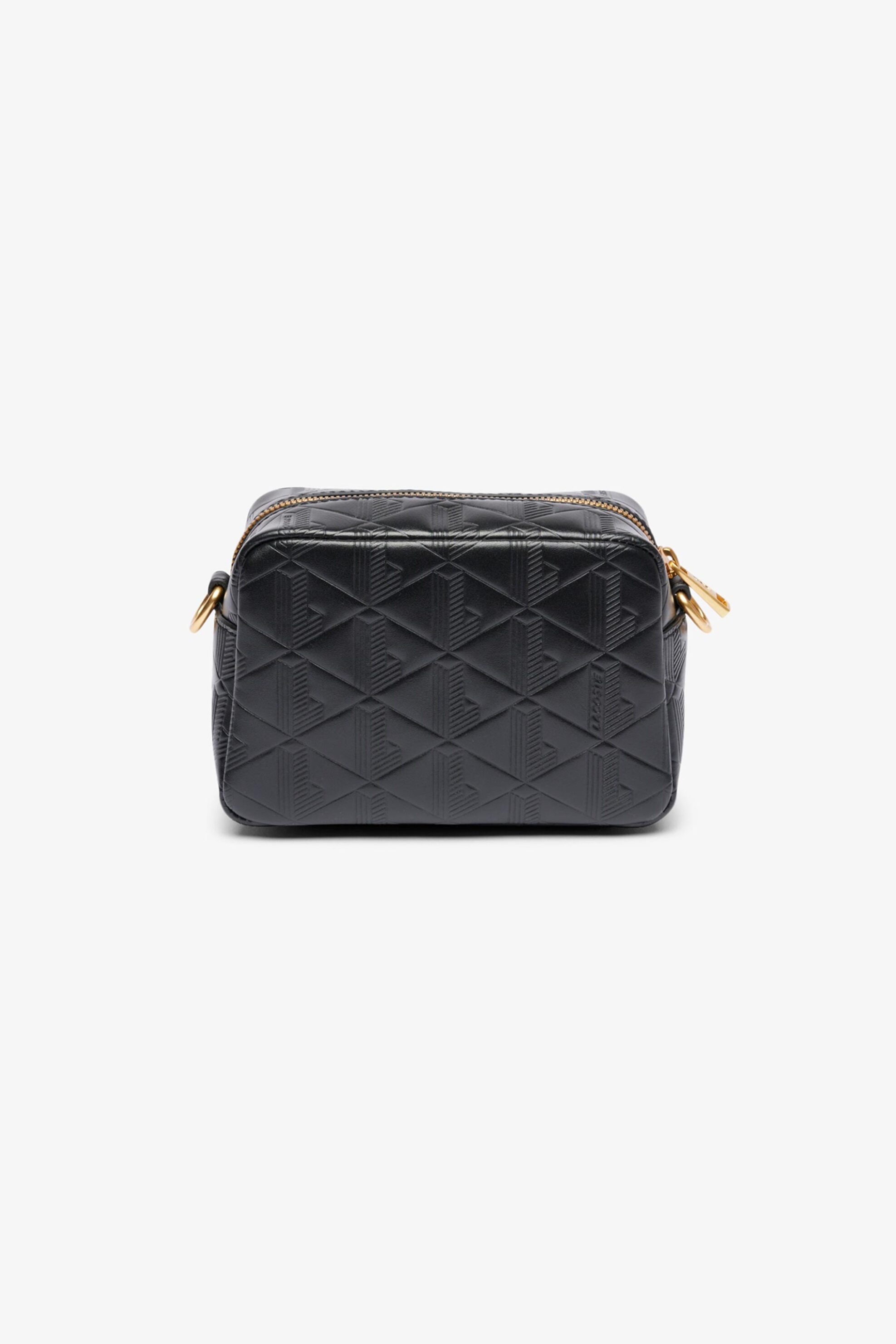 Lacoste γυναικεία δερμάτινη τσάντα ώμου με all-over monogram "Small Maheki" - NF4875MH Μαύρο φωτογραφία