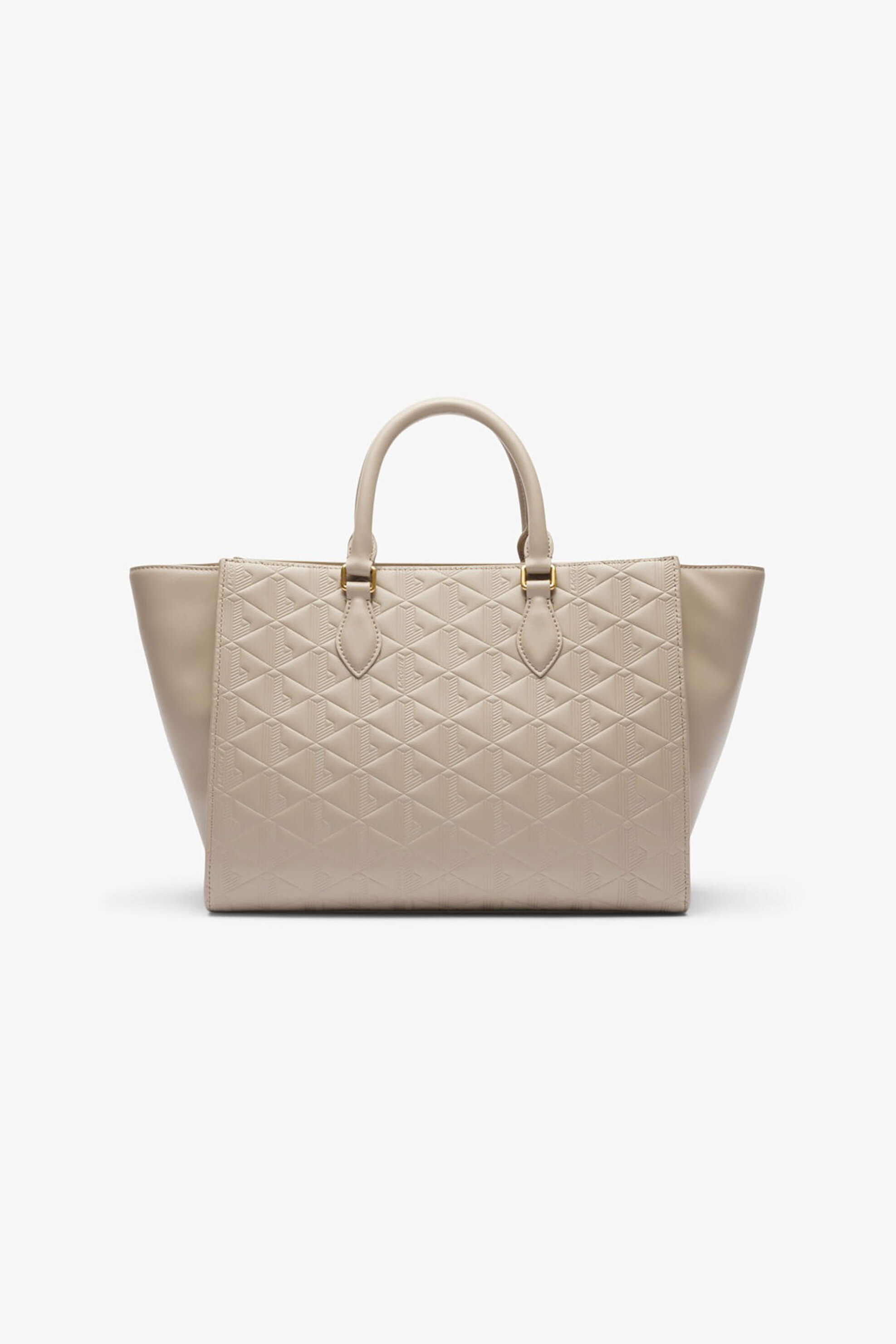 Lacoste γυναικεία δερμάτινη τσάντα tote με all-over monogram "Large Maheki" - NF4878MH Μπεζ φωτογραφία