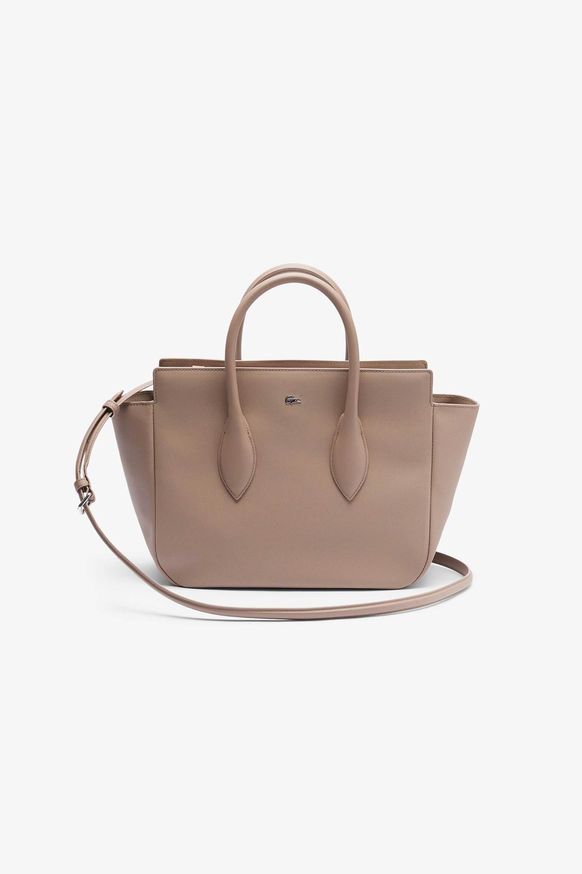 Lacoste γυναικεία τσάντα χειρός/crossbody με μεταλλικό λογότυπο "Medium Daily City" - NF4923DZ Μπεζ