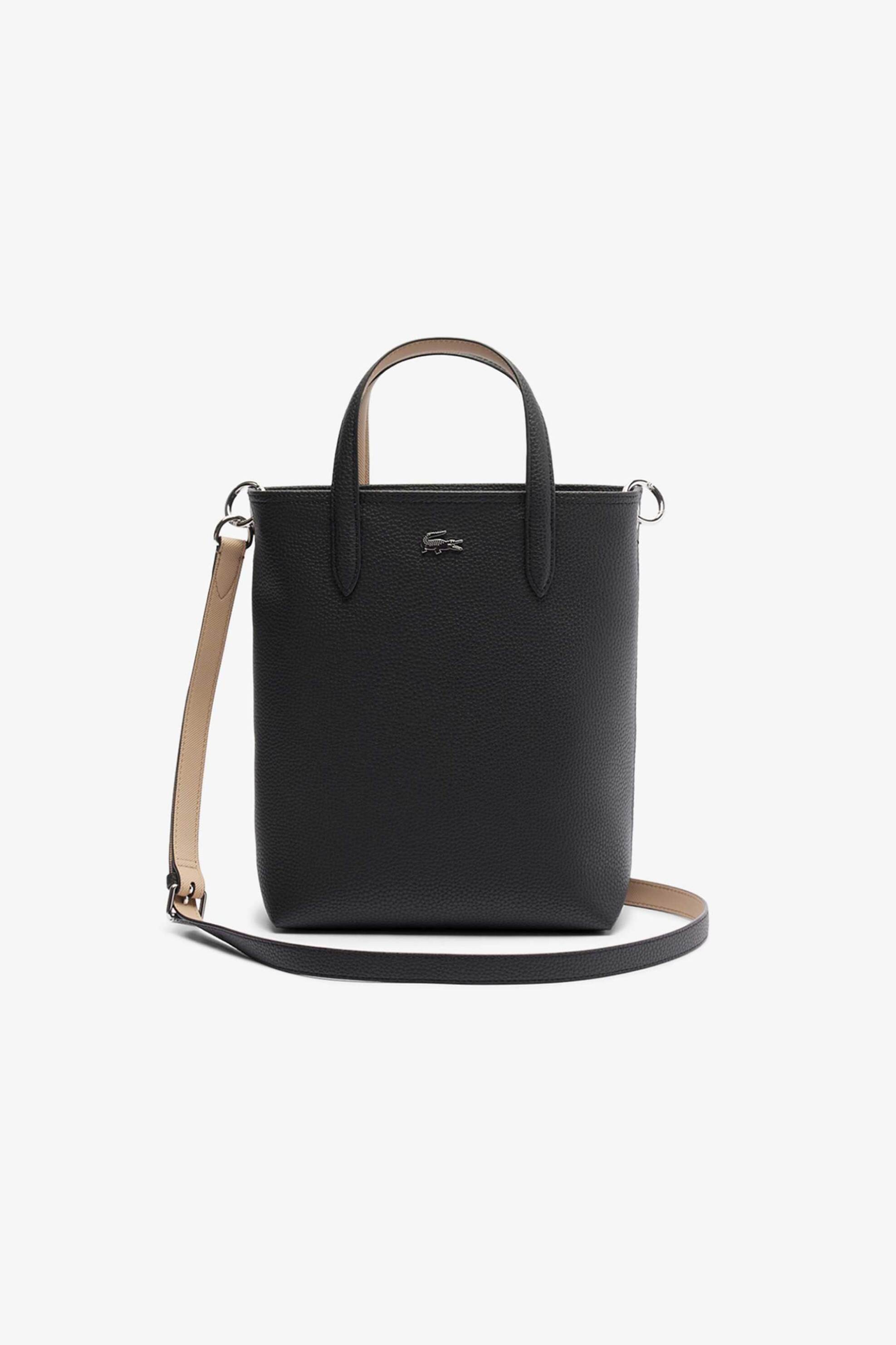 Lacoste γυναικεία τσάντα χειρός/crossbody με μεταλλικό λογότυπο "Anna Vertical" - NF4929AA Μαύρο