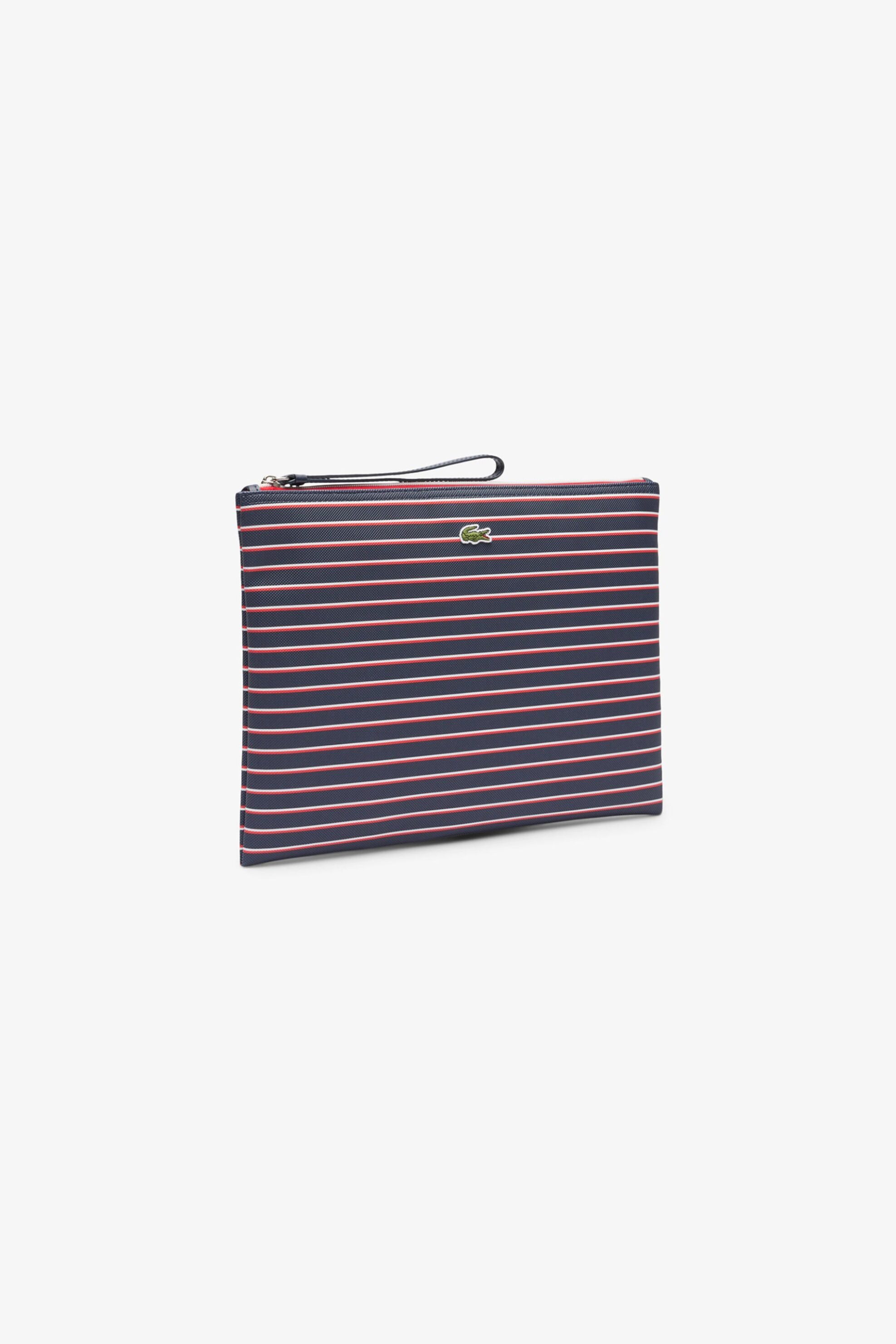 Lacoste γυναικείο τσαντάκι clutch πικέ με ριγέ σχέδιο και κεντημένο λογότυπο - NF4991SJ Μπλε Σκούρο φωτογραφία
