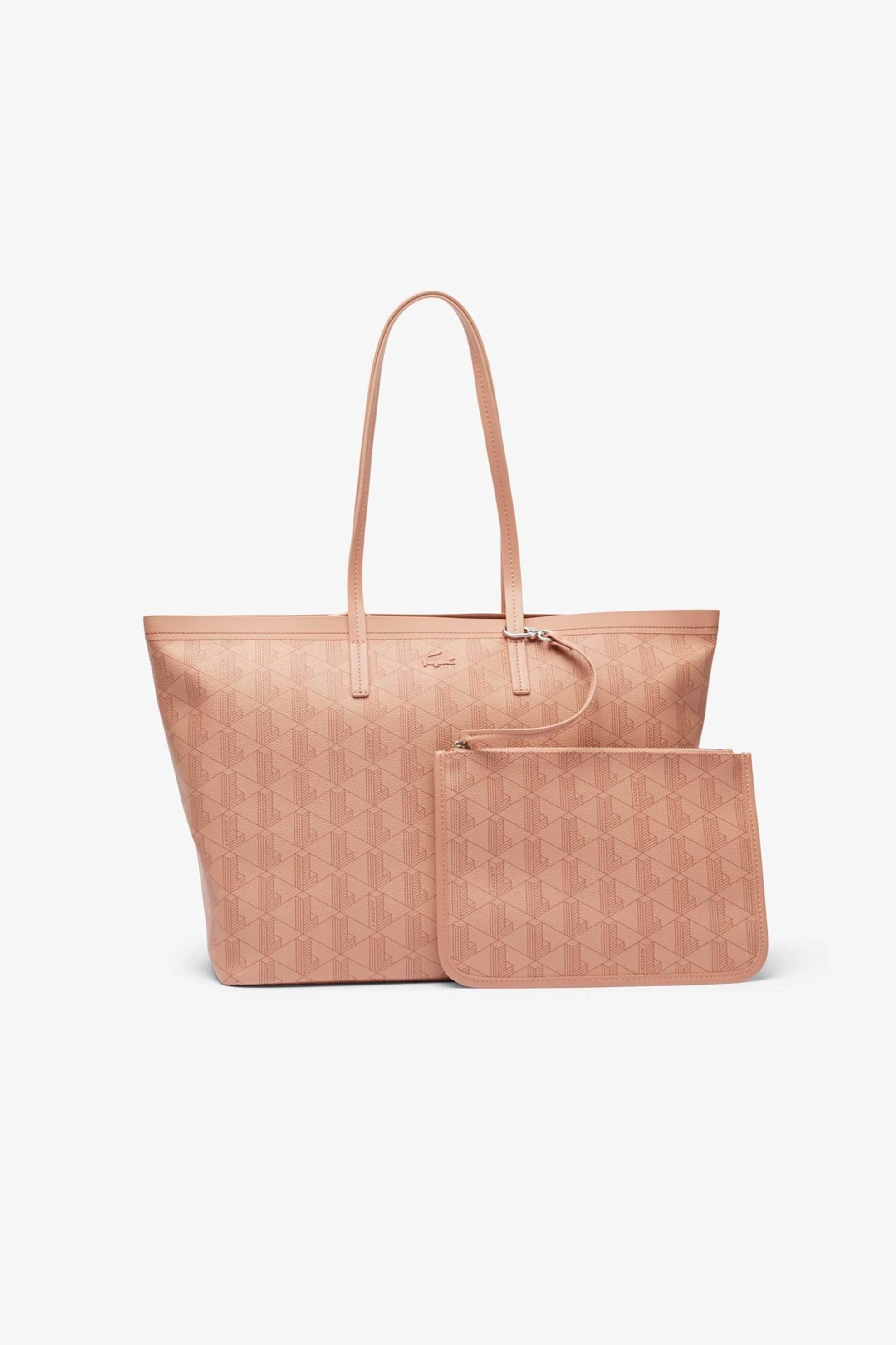 LACOSTE Lacoste γυναικεία τσάντα tote με all-over monogram "Zely" - NF5001ZE Nude