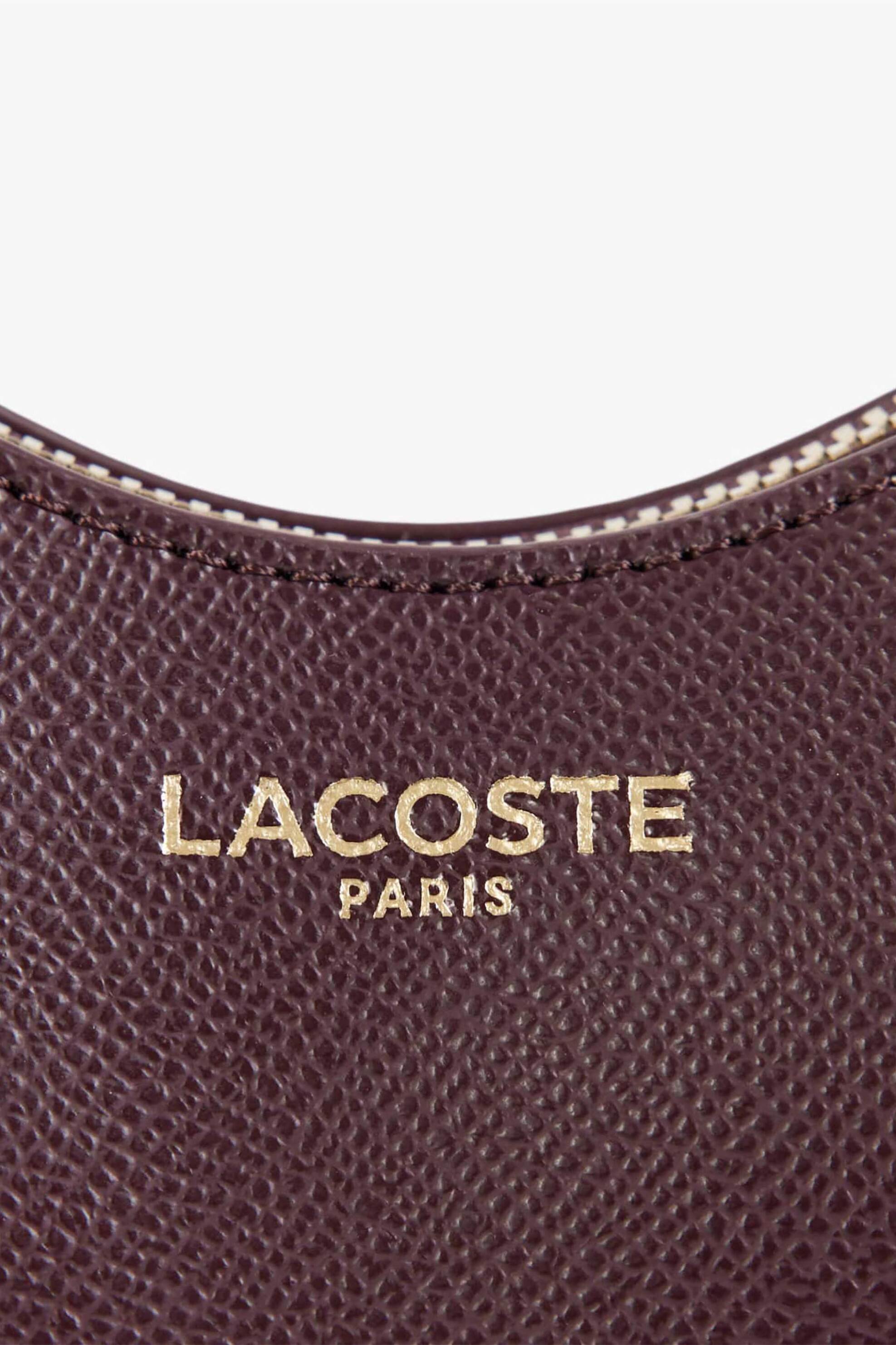 LACOSTE Lacoste γυναικεία δερμάτινη τσάντα ώμου με λογότυπο "Small Champs-Élysées Half-Moon" - NF5101PH Μοβ Σκούρο - 3