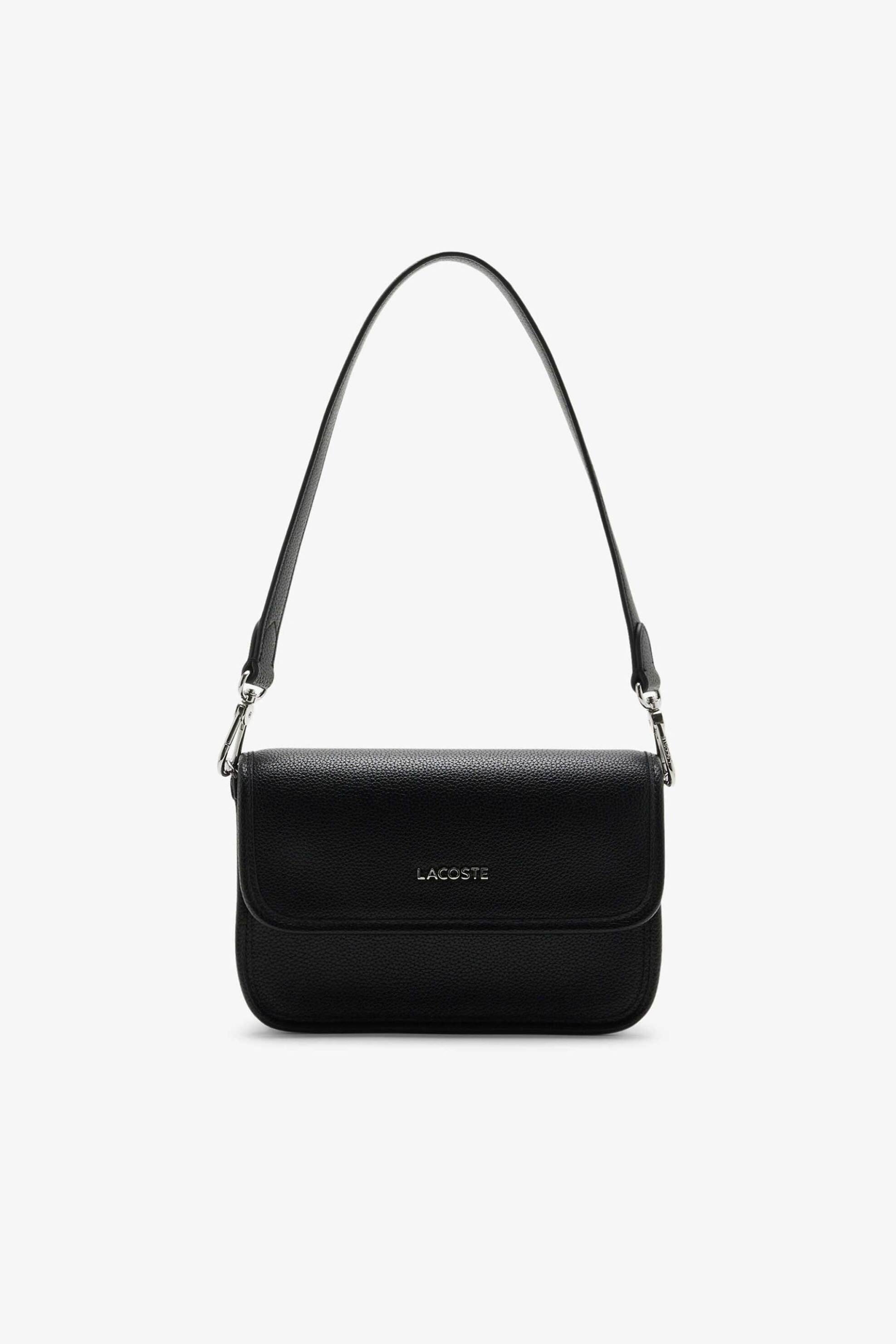 LACOSTE Lacoste γυναικεία τσάντα ώμου μονόχρωμη με μεταλλικό λογότυπο - NF5147EG Μαύρο