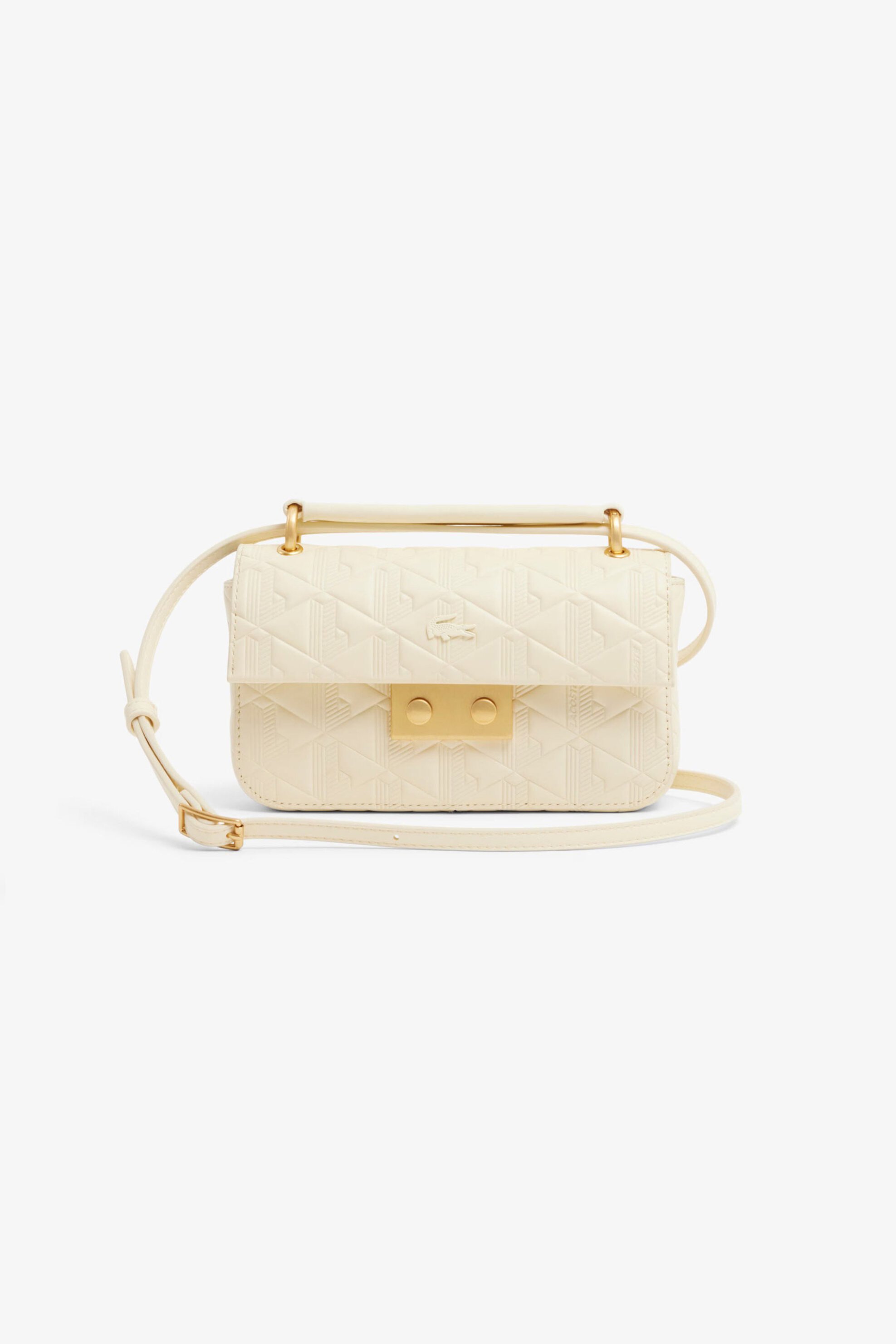 Lacoste γυναικείο mini bag με all-over monogram "Mini Maheki" - NF5222MH Κρέμ