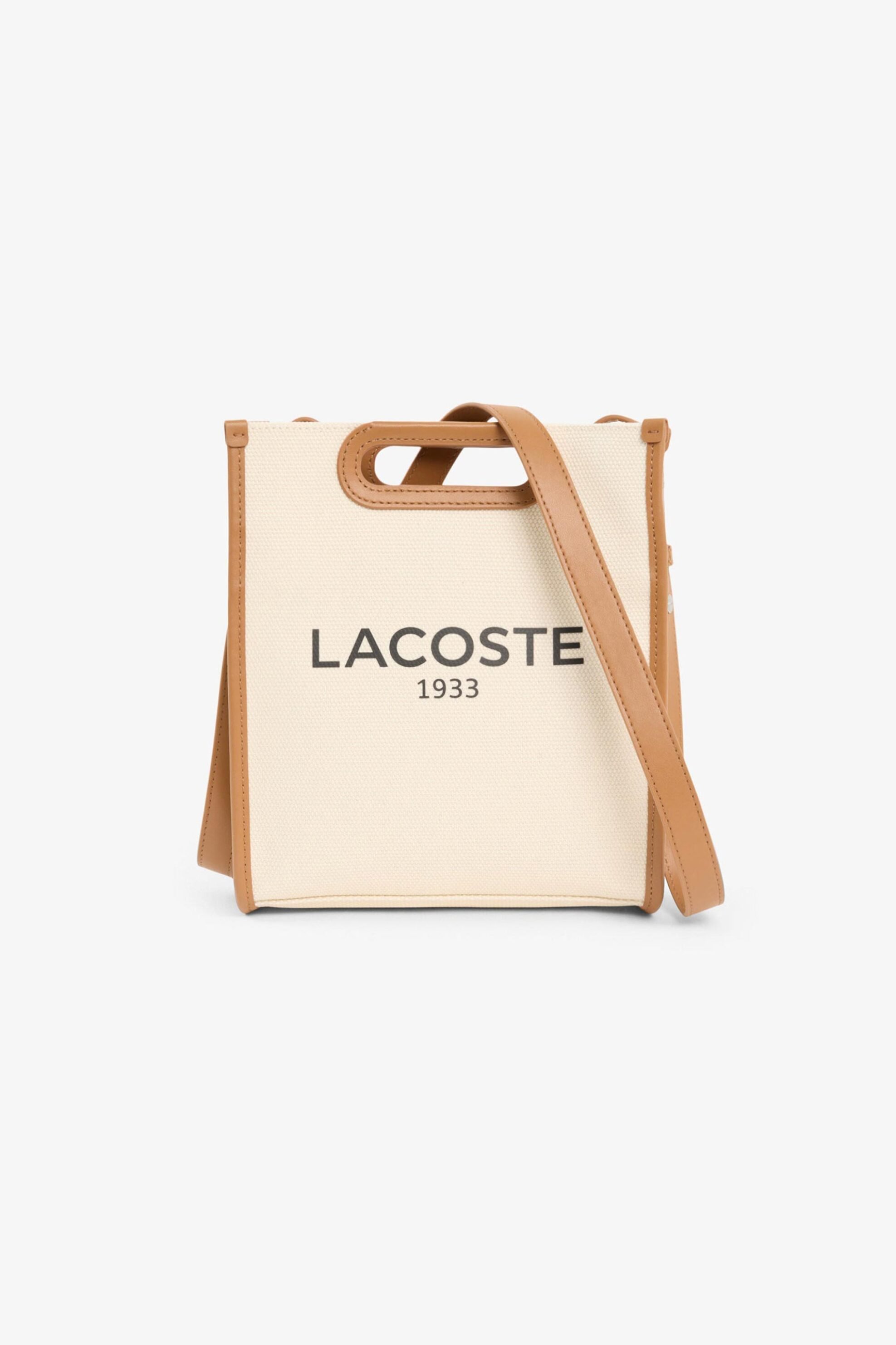 Lacoste γυναικεία canvas τσάντα tote με λογότυπο "Small Heritage" - NF5232TD Εκρού