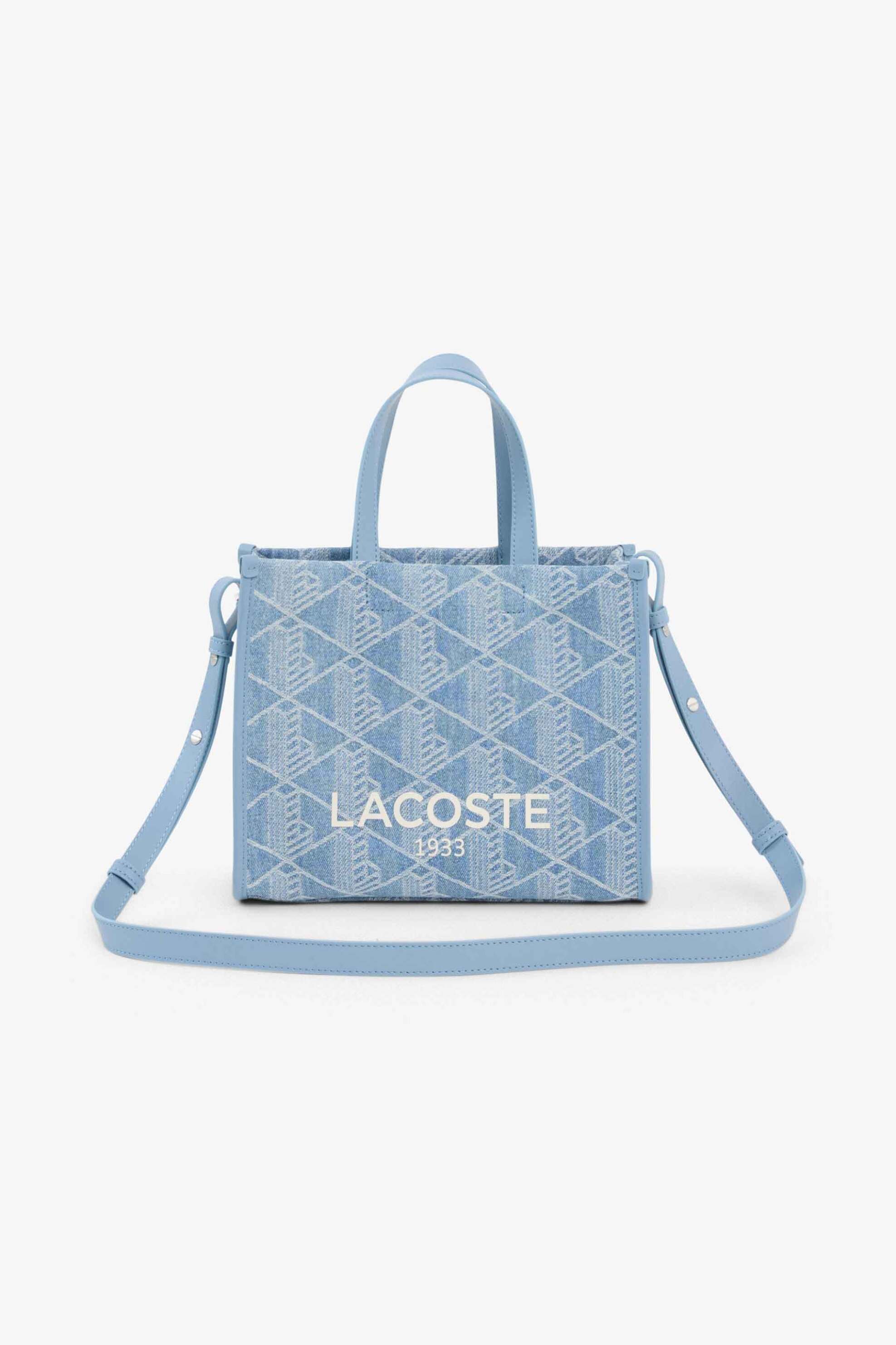 Lacoste γυναικεία τσάντα tote με all-over monogram "Small Heritage" - NF5233HK Μπλε Ανοιχτό