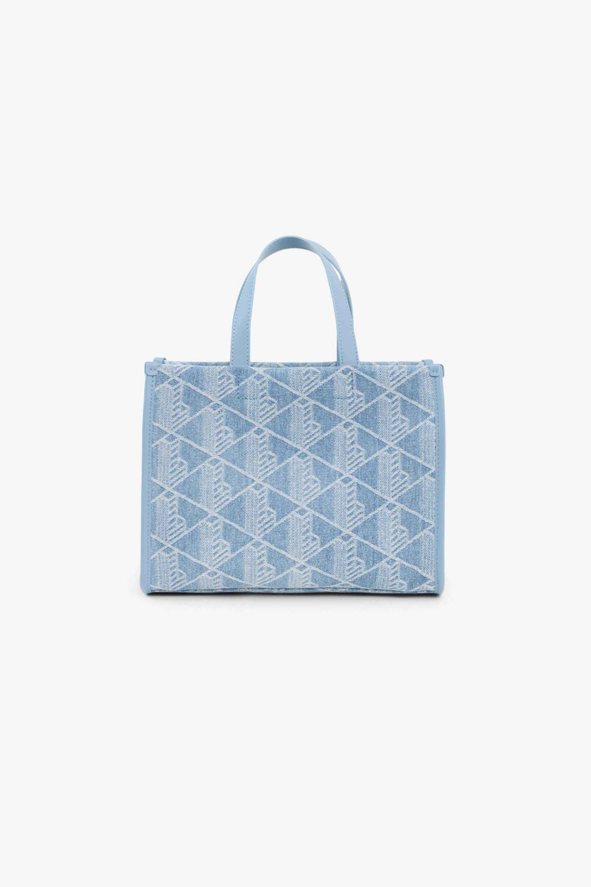 Lacoste Γυναικεία Τσάντα Tote με All-Over Monogram Small Heritage - Nf5233Hk Μπλε Ανοιχτό