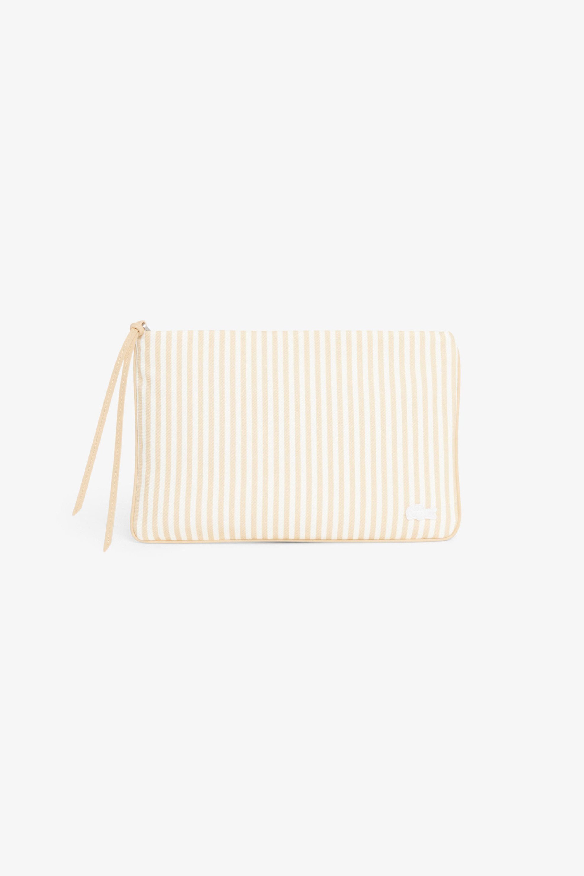 Lacoste γυναικεία τσάντα clutch με ριγέ σχέδιο και λογότυπο "Summer Pack" - NF5243PB Μπεζ