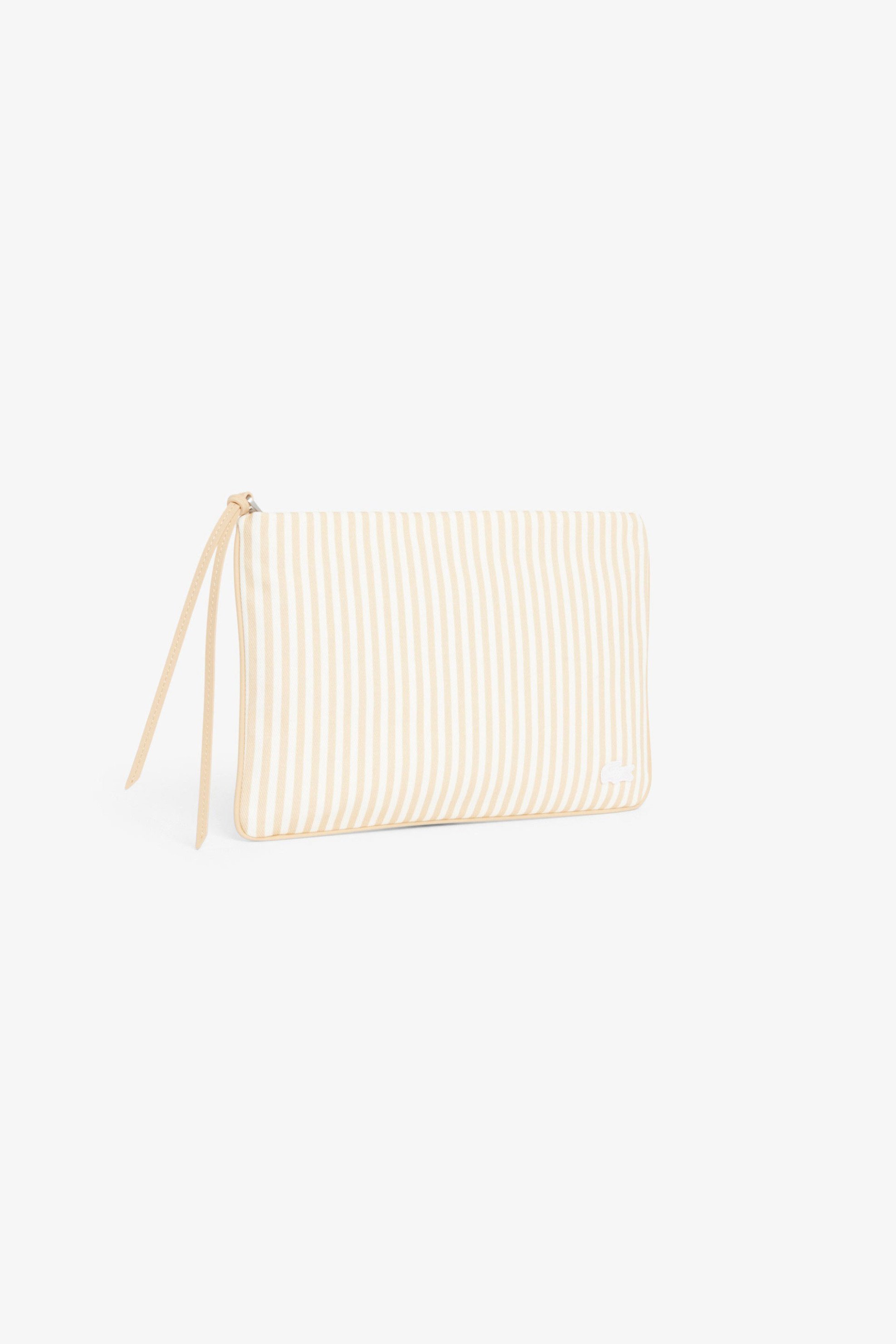 Lacoste γυναικεία τσάντα clutch με ριγέ σχέδιο και λογότυπο 