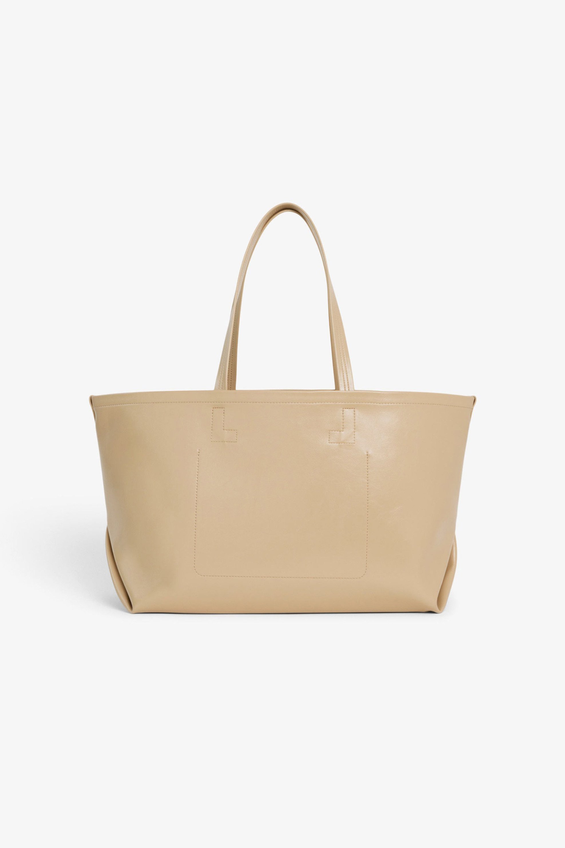 Lacoste Γυναικεία Τσάντα Tote με Λογότυπο Large City Glossy - Nf5248Ax Μπεζ