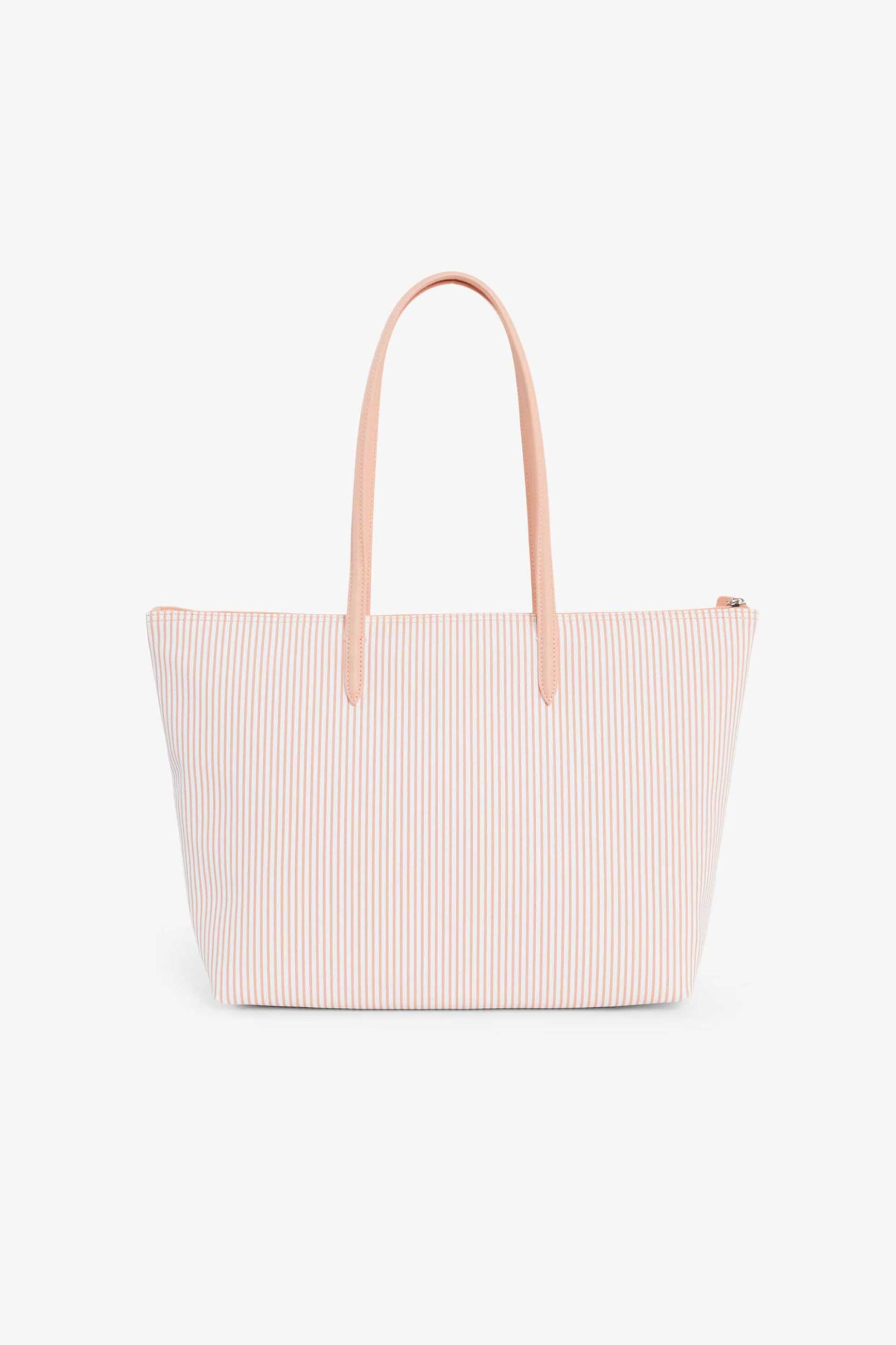 Lacoste Γυναικεία Τσάντα Tote με Ριγέ Σχέδιο Και Λογότυπο Large Concept - Nf5256Sj Σομόν