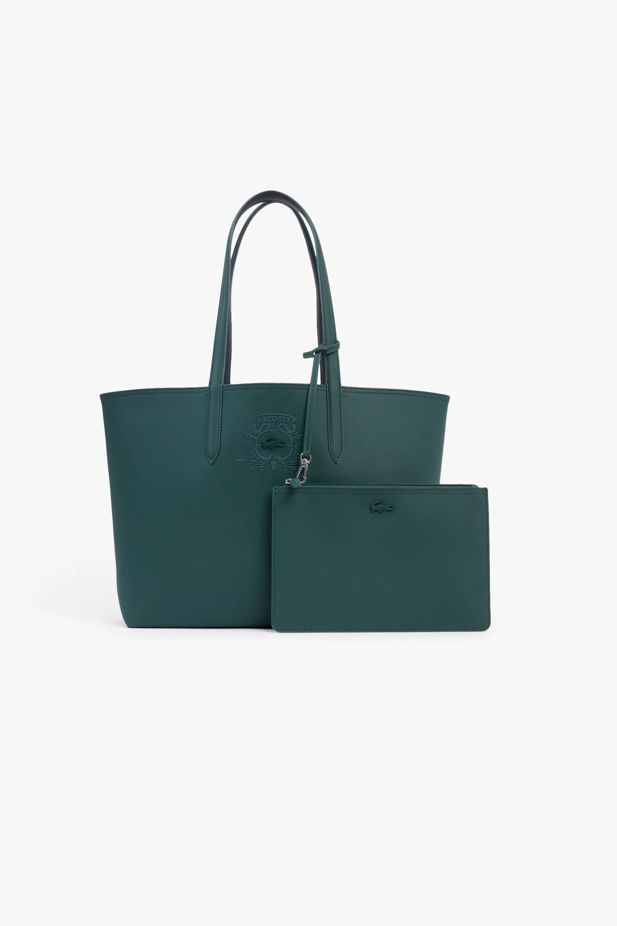 LACOSTE Lacoste γυναικεία τσάντα tote πικέ διπλής όψης με αποσπώμενο pouch "Holiday" - NF5501HN Πετρόλ