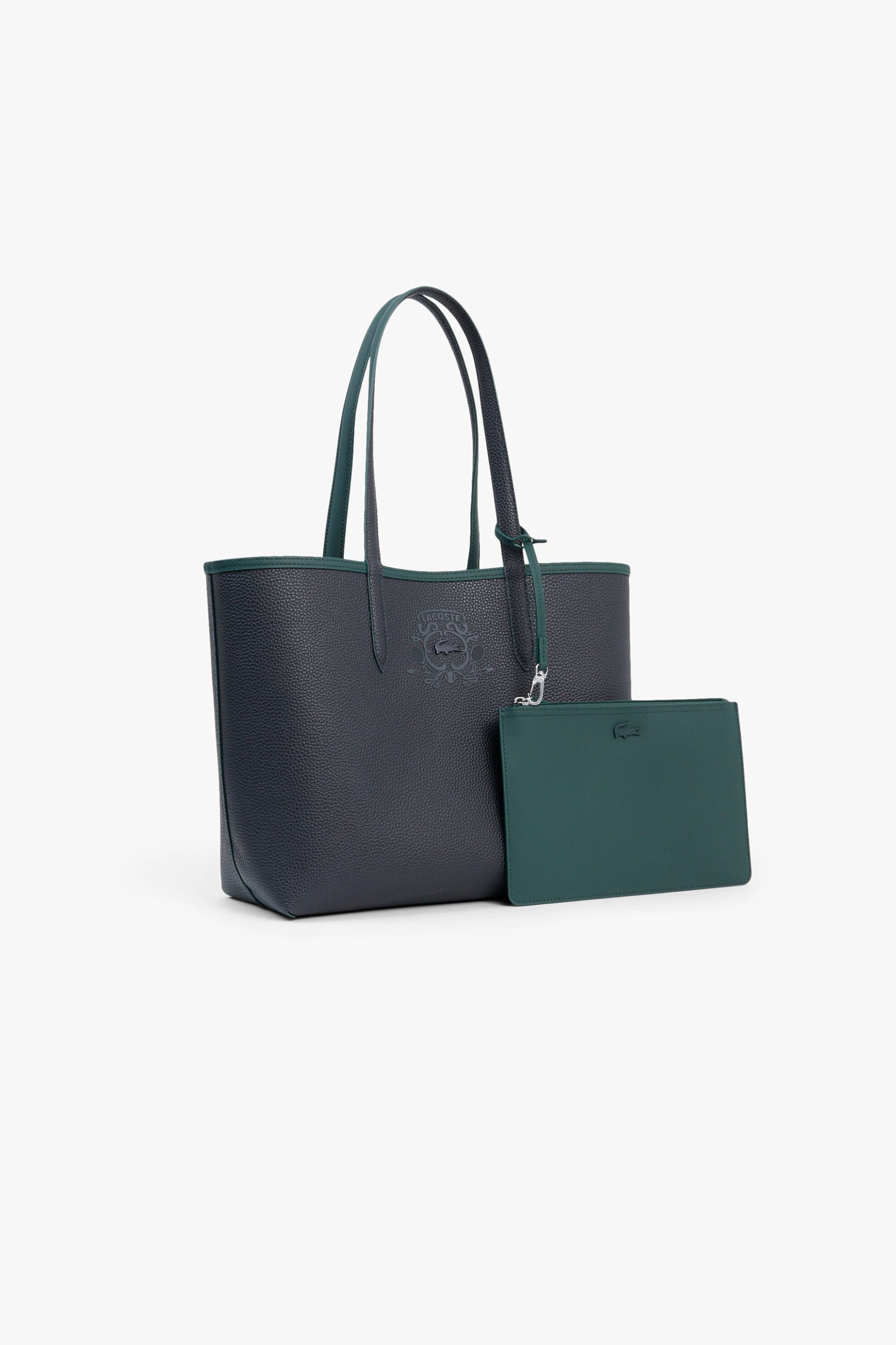 Lacoste γυναικεία τσάντα tote πικέ διπλής όψης με αποσπώμενο pouch 