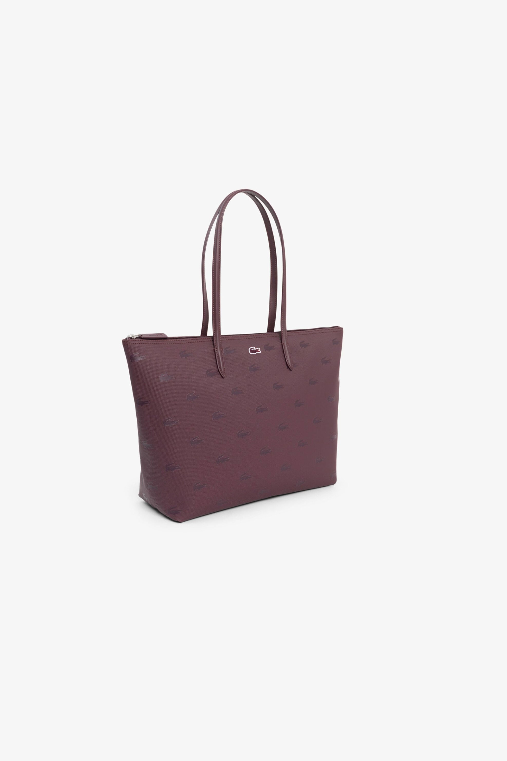 Lacoste γυναικεία τσάντα tote πικέ με all-over crocodile print (Large) - NF5505HN Μοβ Σκούρο