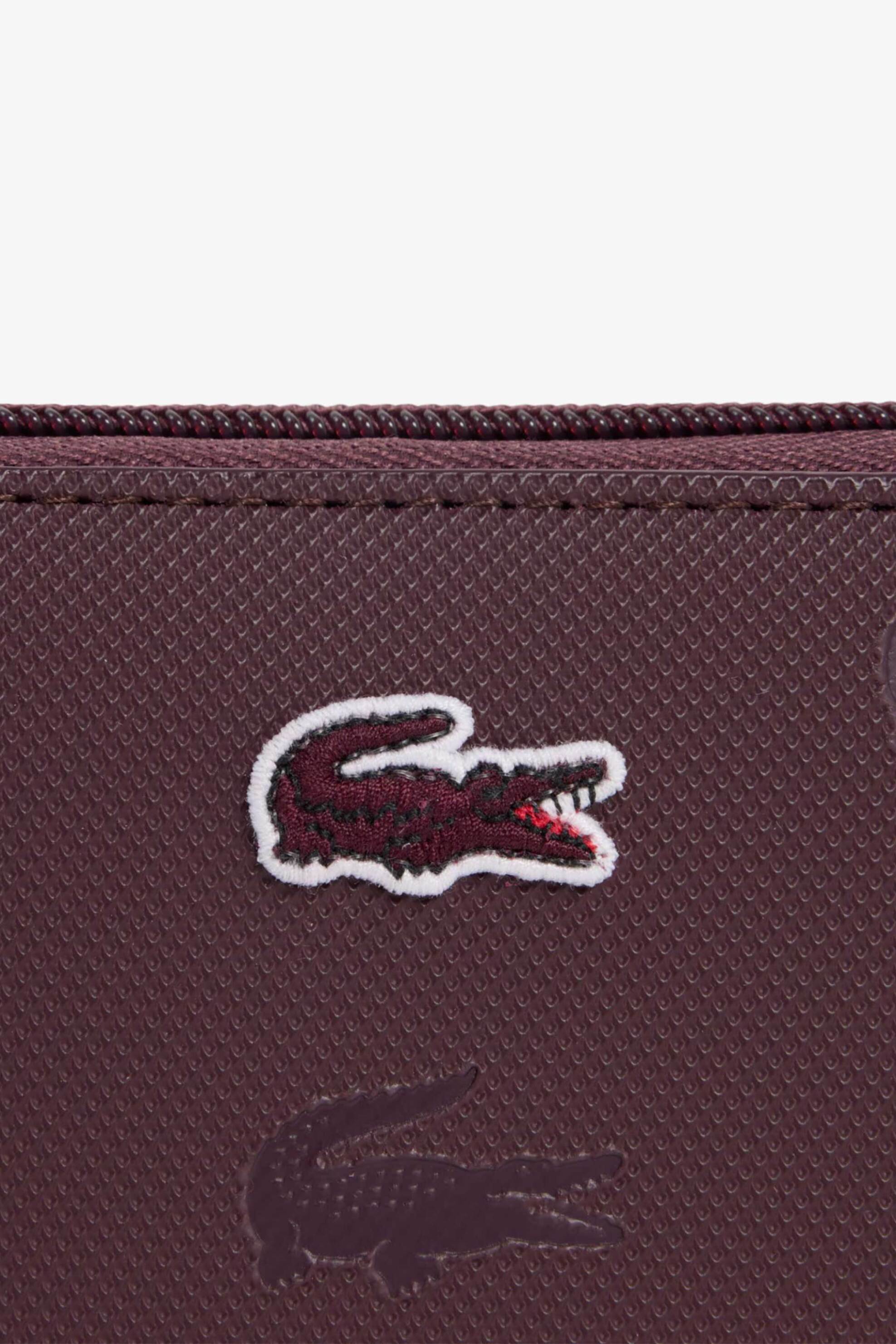 Lacoste γυναικείο πορτοφόλι πικέ με all-over crocodile print (Mini) - NF5507HN Μοβ Σκούρο